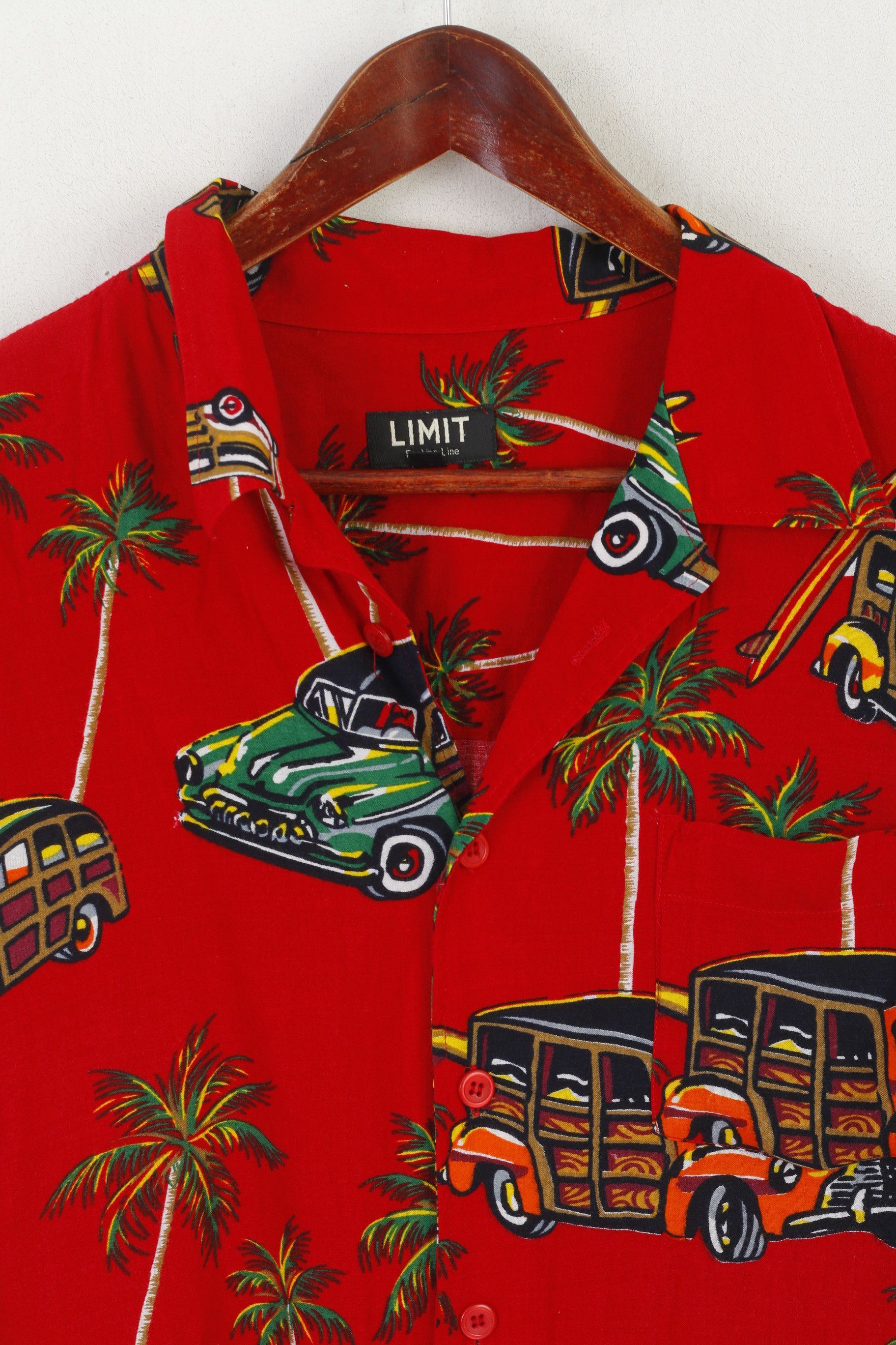 Vintage LIMIT Fashion line Men XXL Casual Shirt Red hawaii 2571 Size US XXL / EU 58 / 5 - 2 Thumbnail