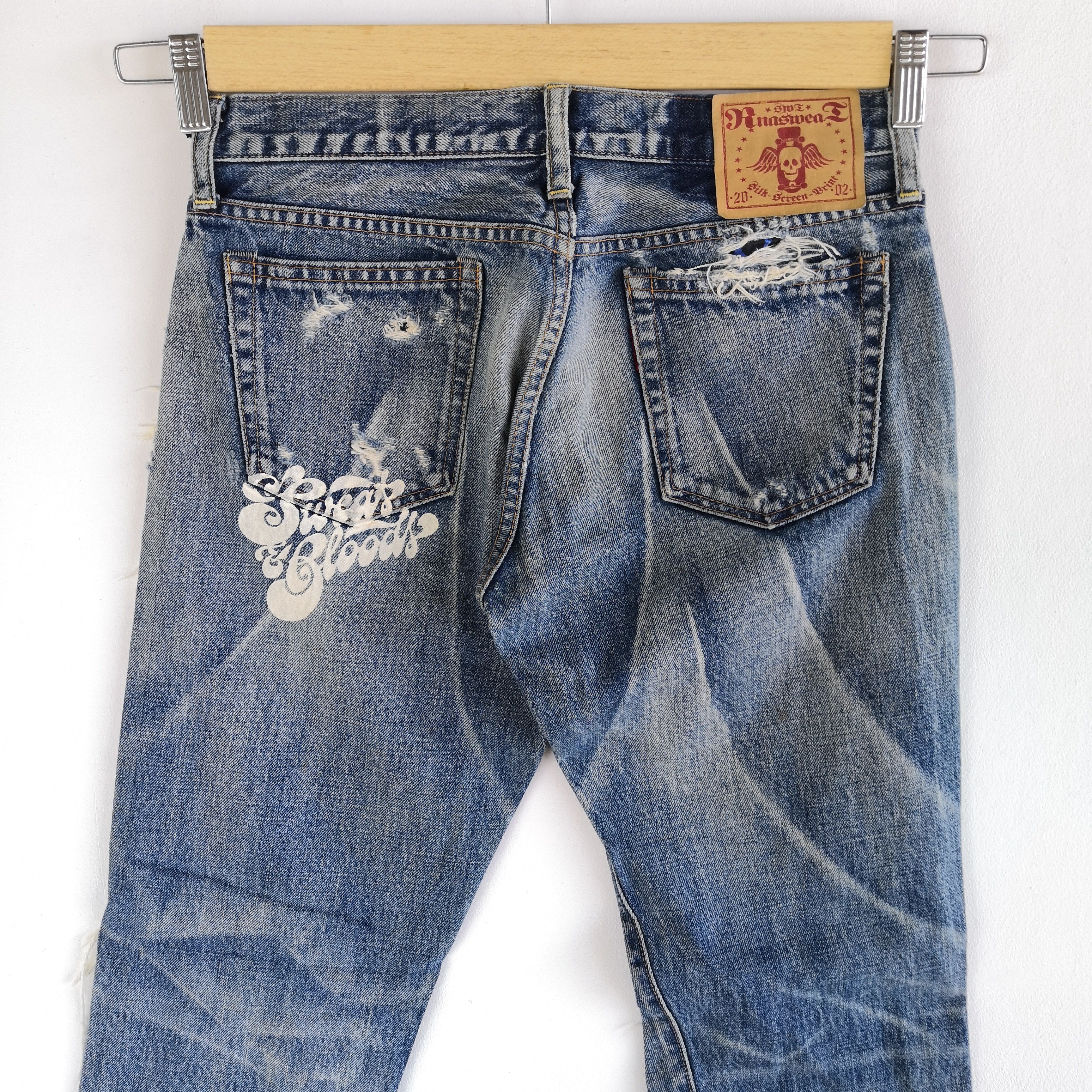 Japanese Brand RNA Skulls Distressed Jeans Japanese Denim Skates Pants Size 28" / US 6 / IT 42 - 6 Thumbnail