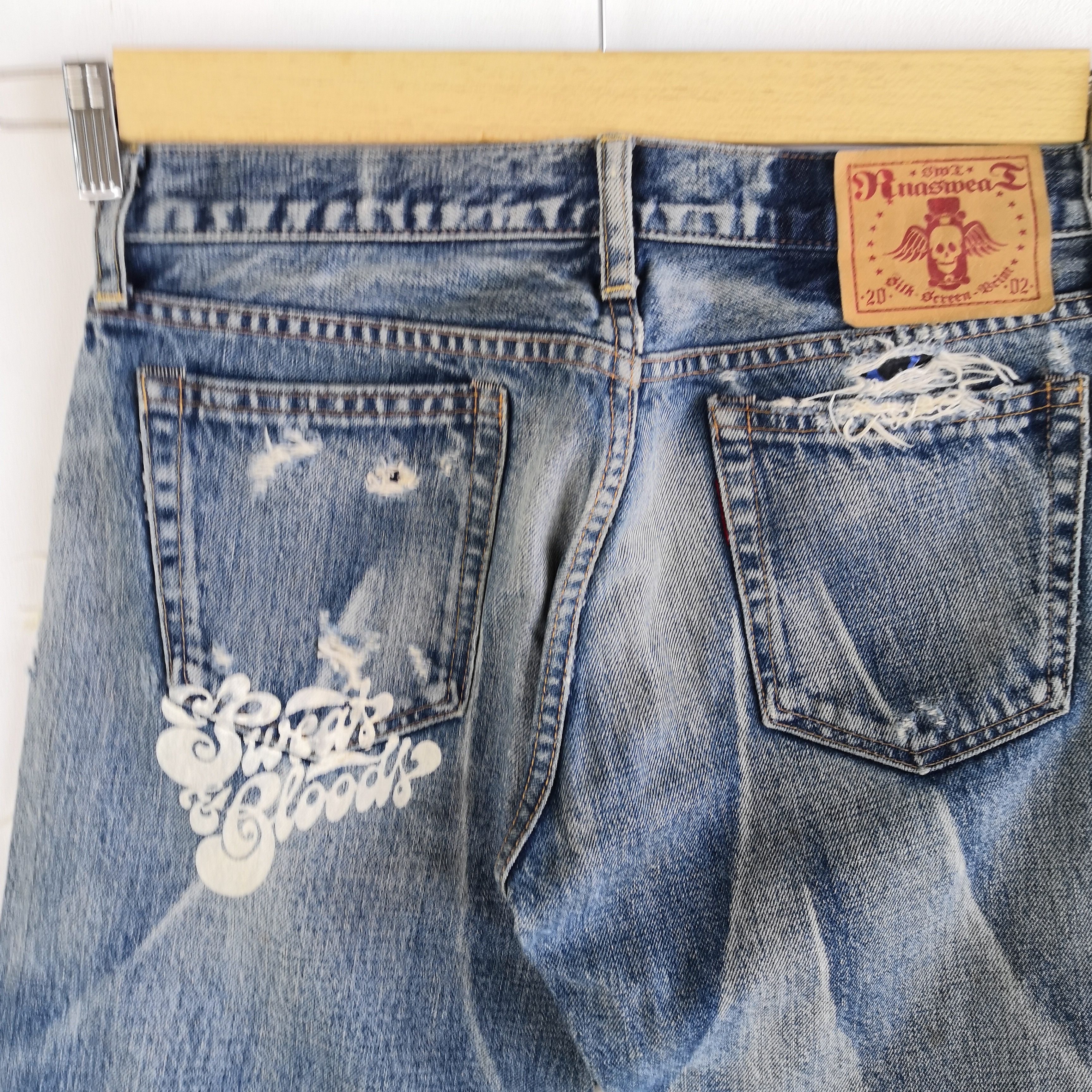 Japanese Brand RNA Skulls Distressed Jeans Japanese Denim Skates Pants Size 28" / US 6 / IT 42 - 7 Thumbnail