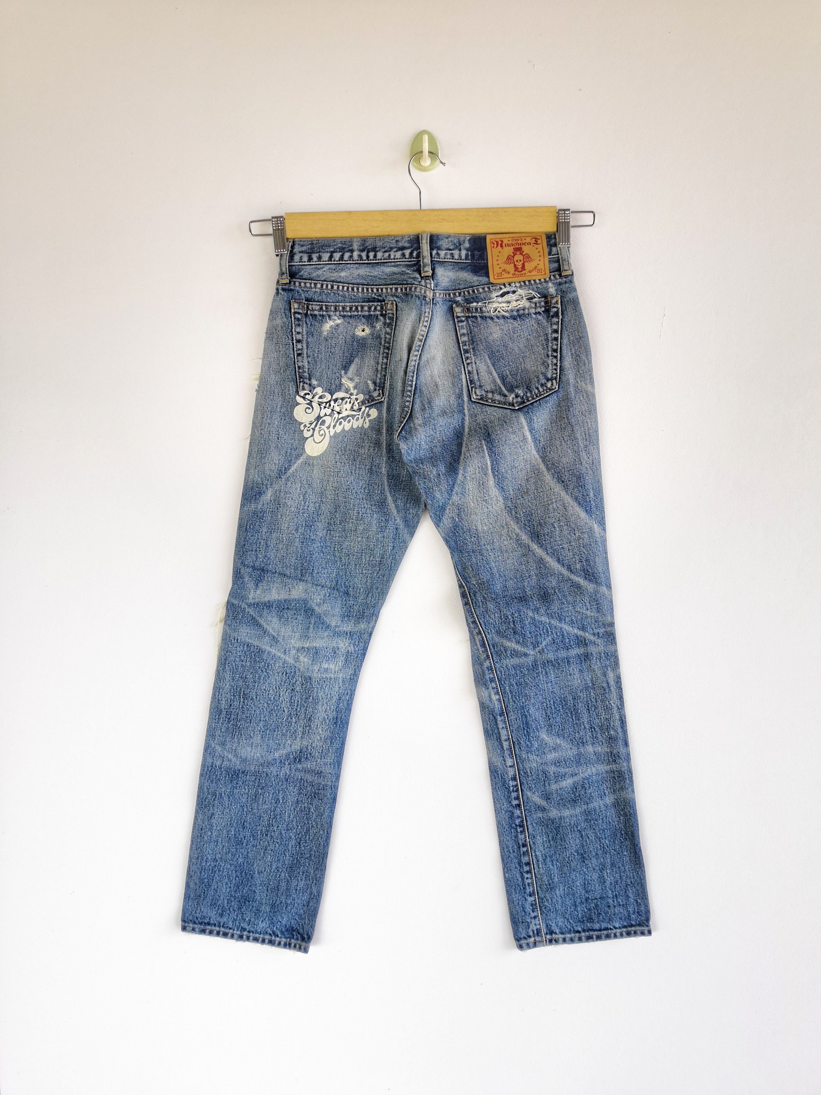Japanese Brand RNA Skulls Distressed Jeans Japanese Denim Skates Pants Size 28" / US 6 / IT 42 - 2 Thumbnail