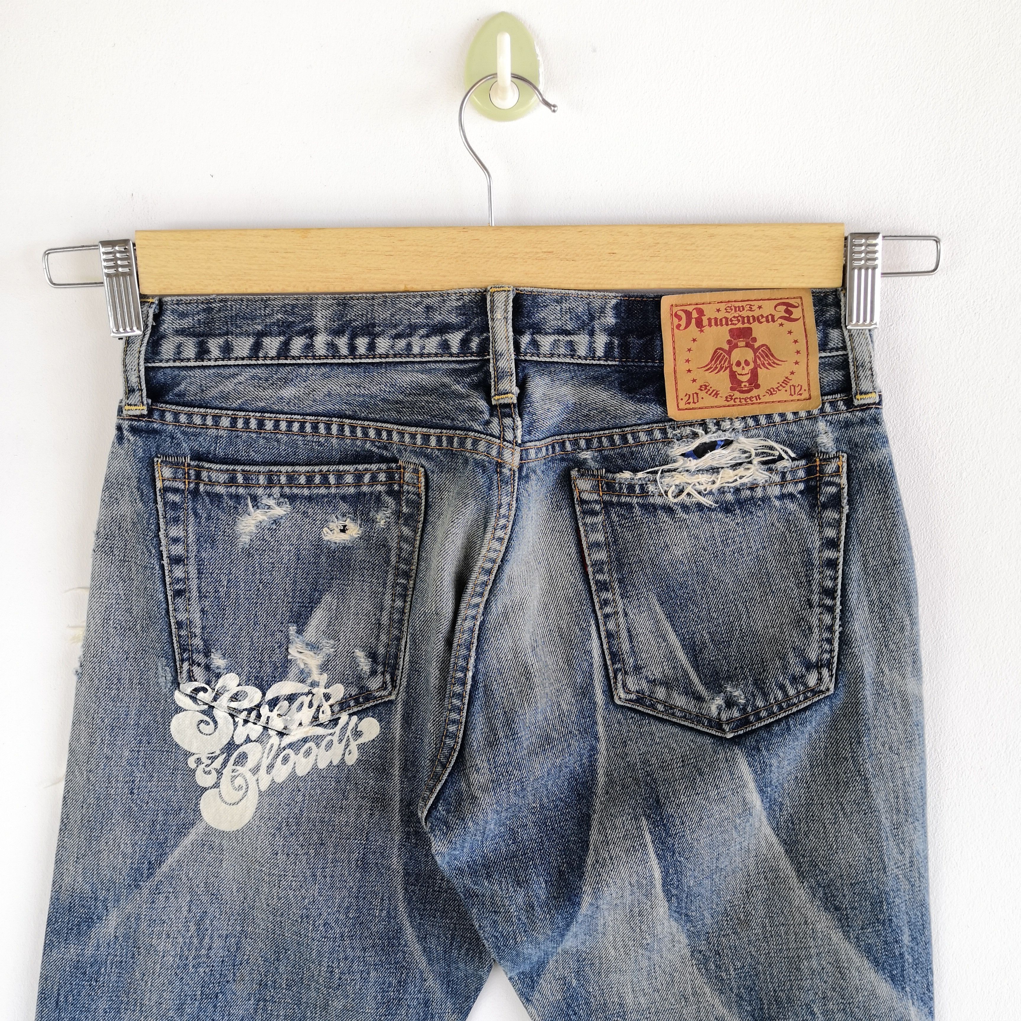 Japanese Brand RNA Skulls Distressed Jeans Japanese Denim Skates Pants Size 28" / US 6 / IT 42 - 5 Thumbnail