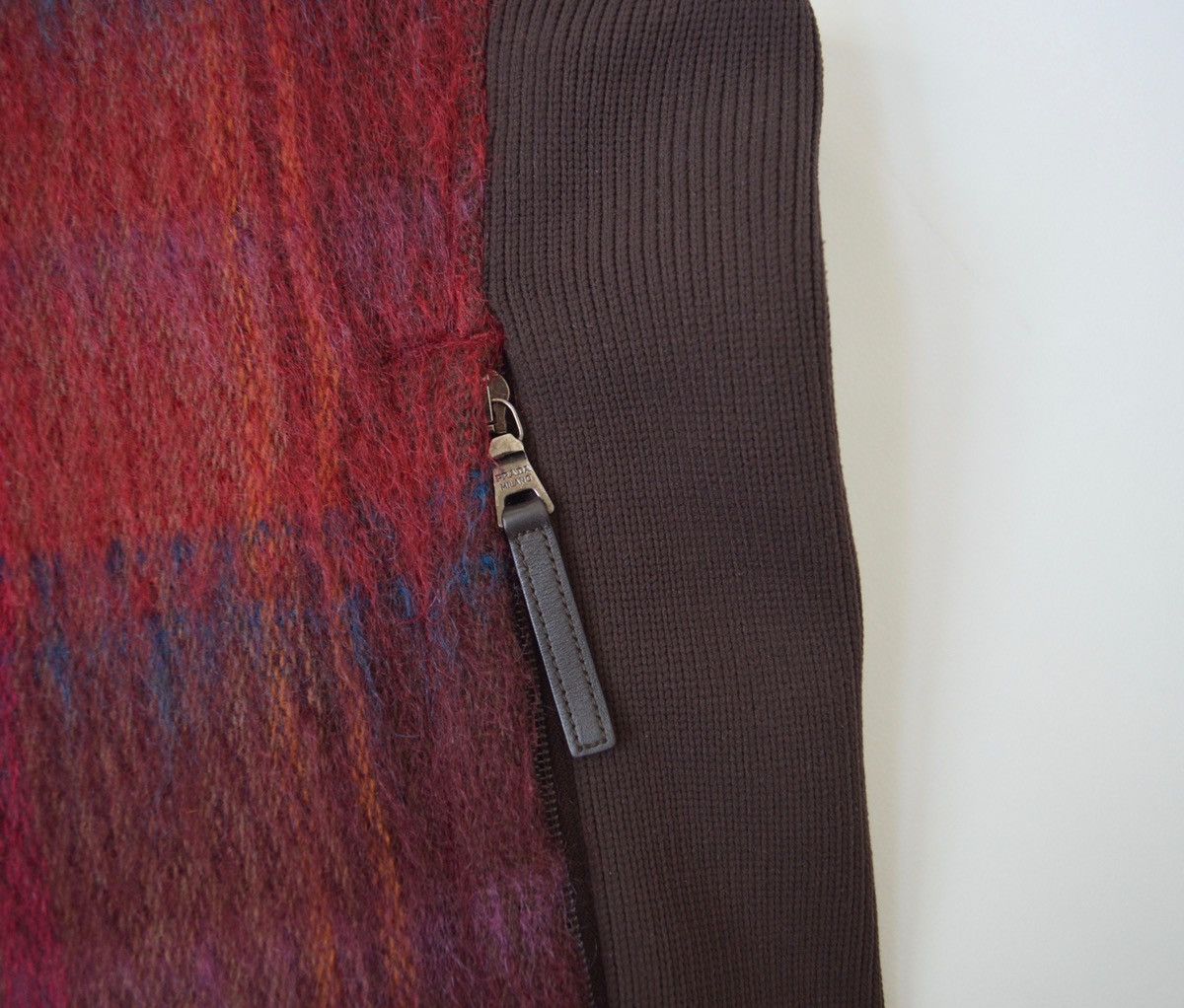 Prada Burgundy Check Mohair Utility Vest Size S / US 4 / IT 40 - 6 Thumbnail