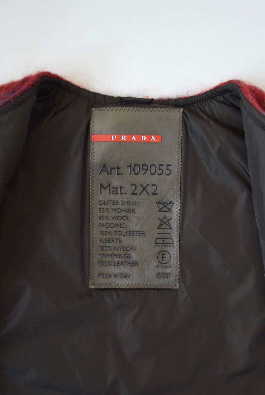 Prada Burgundy Check Mohair Utility Vest Size S / US 4 / IT 40 - 3 Thumbnail