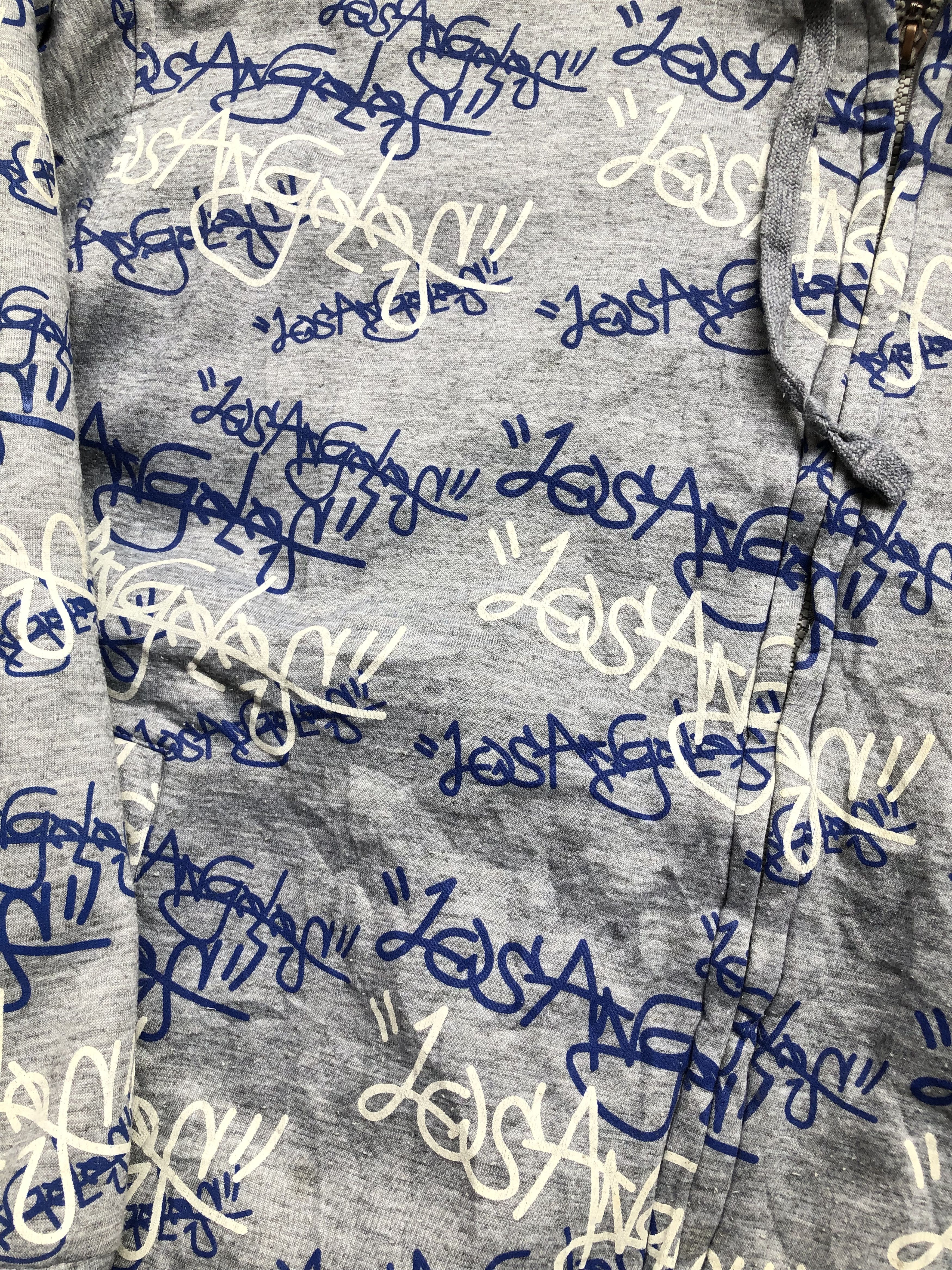 MLB RARE VINTAGE DISTRESSED LOS ANGELES FULLPRINT ZIPPER HOODIE Size US XL / EU 56 / 4 - 4 Thumbnail