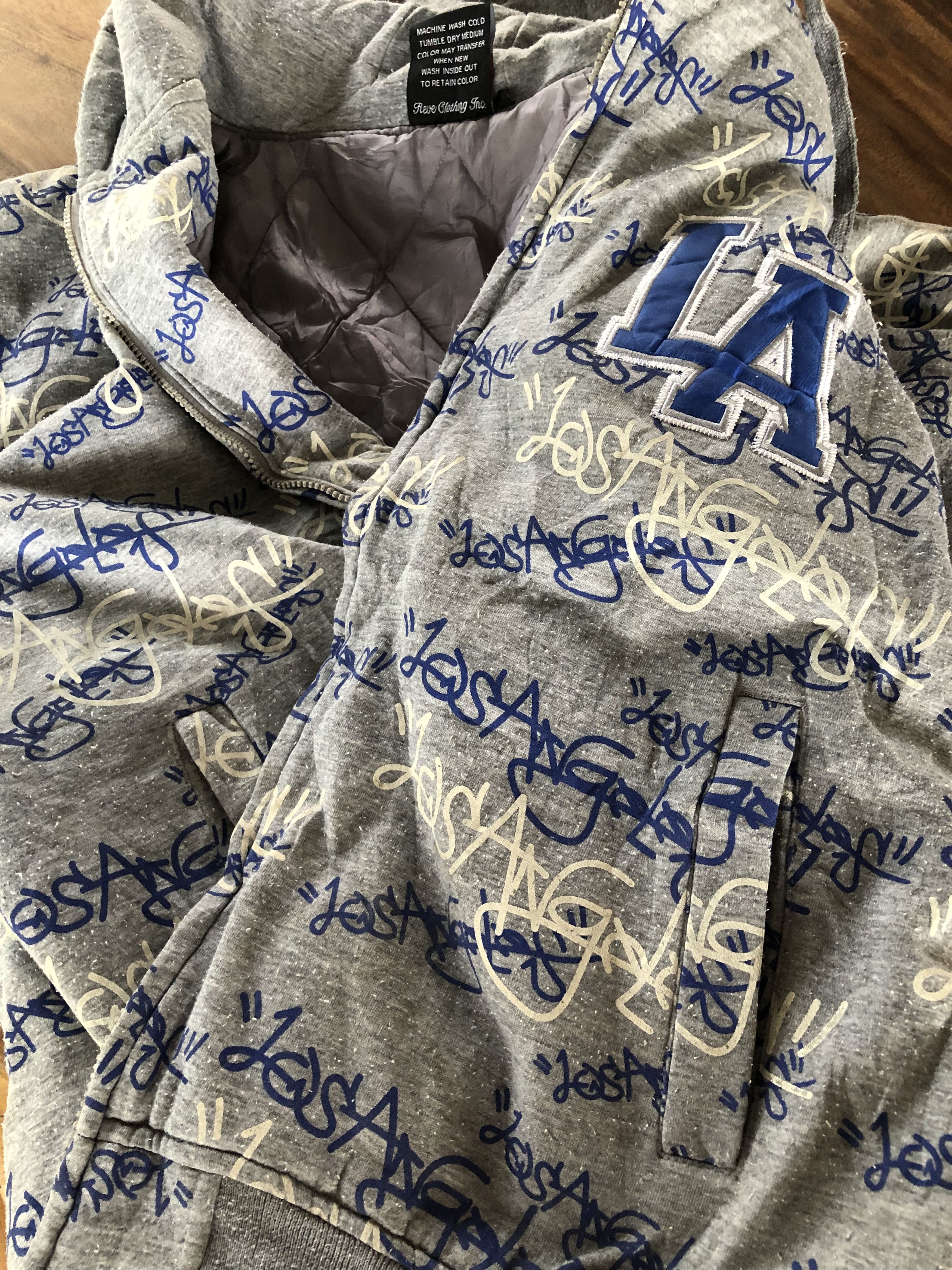 MLB RARE VINTAGE DISTRESSED LOS ANGELES FULLPRINT ZIPPER HOODIE Size US XL / EU 56 / 4 - 15 Thumbnail