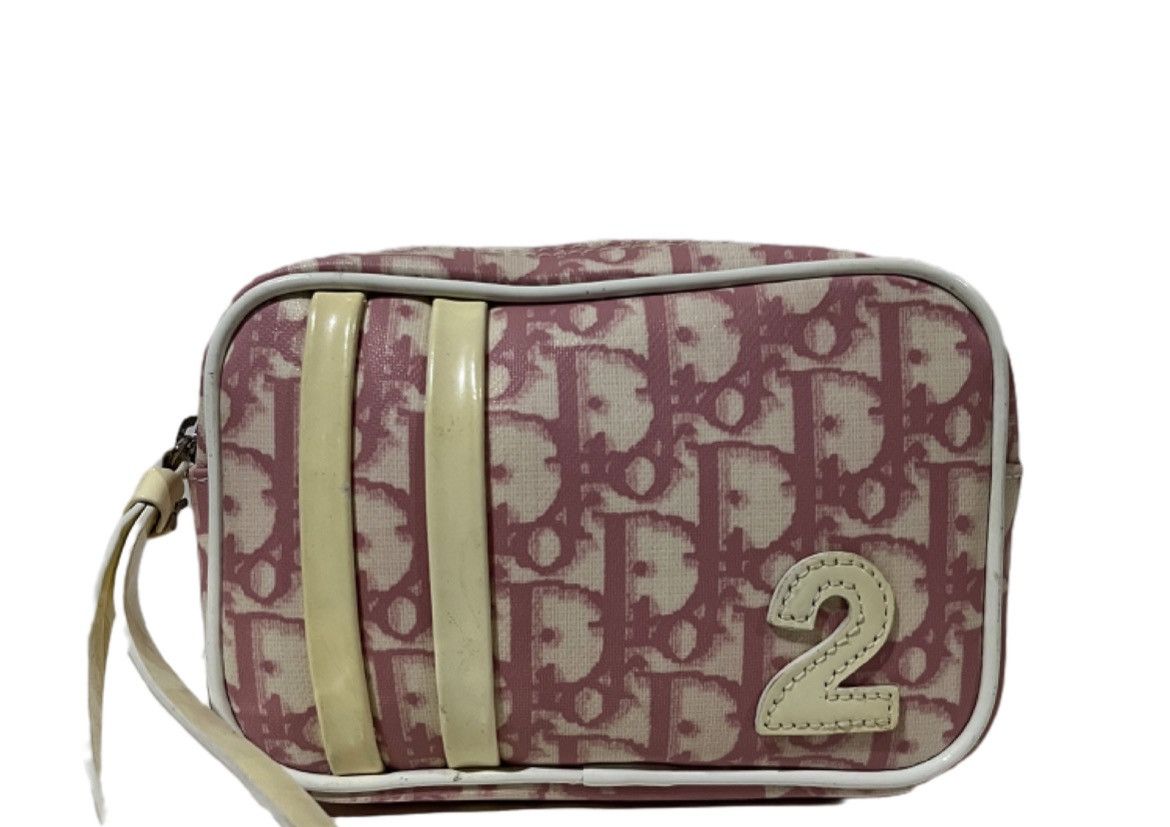 Christian Dior Monsieur × Dior Christian Dior Trotter Mini Pouch Bag Purse Pink White Size ONE SIZE - 3 Thumbnail
