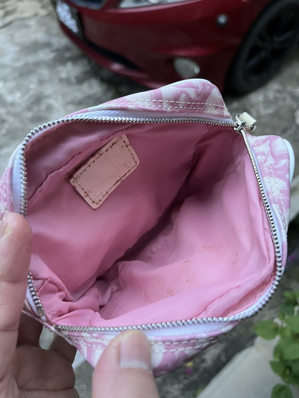 Christian Dior Monsieur × Dior Christian Dior Trotter Mini Pouch Bag Purse Pink White Size ONE SIZE - 9 Thumbnail