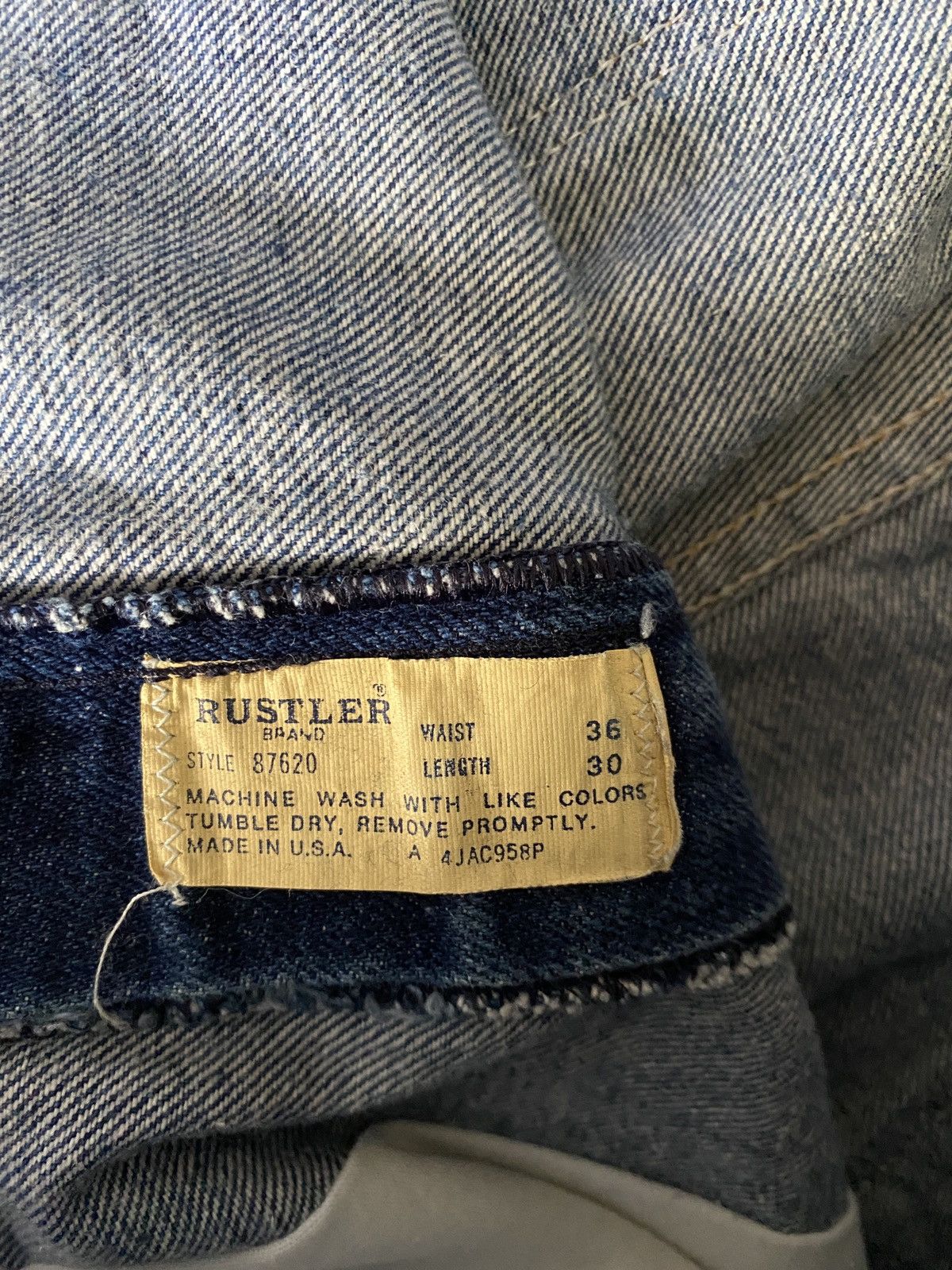 Rustler Vintage 70’s Rustler Bell Bottom Flare Denim Jeans 34x29 Size US 34 / EU 50 - 17 Thumbnail