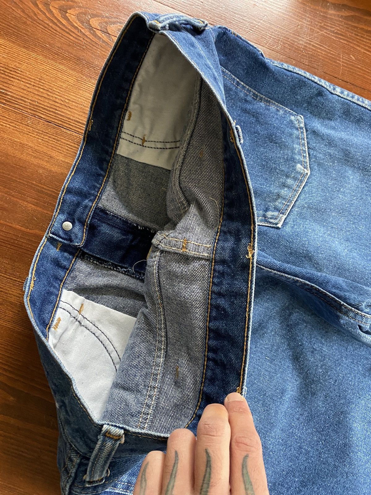 Rustler Vintage 70’s Rustler Bell Bottom Flare Denim Jeans 34x29 Size US 34 / EU 50 - 8 Thumbnail