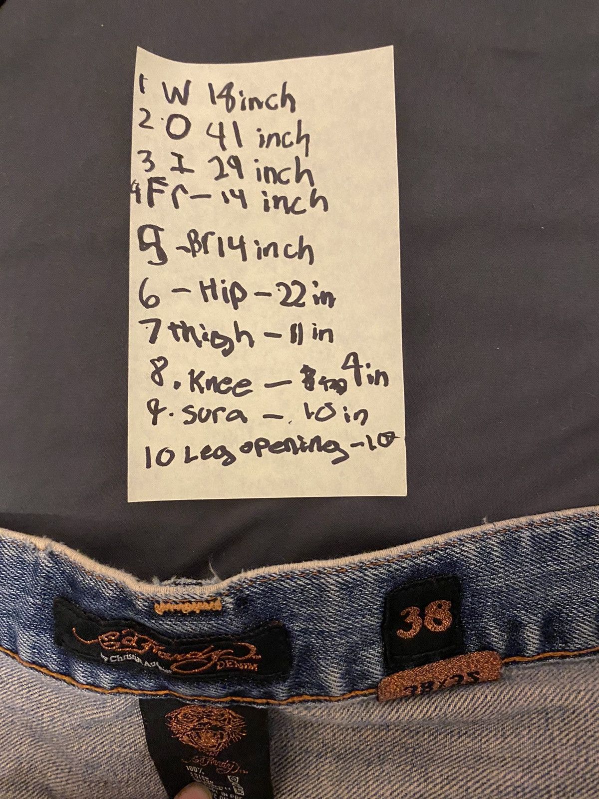 Ed Hardy Ed Hardy Vintage Washed Blue Denim Street Jeans Washed Denim Size US 38 / EU 54 - 5 Thumbnail