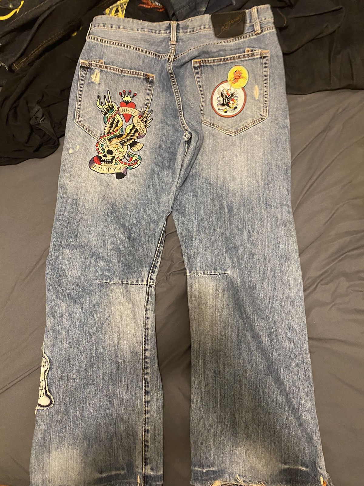 Ed Hardy Ed Hardy Vintage Washed Blue Denim Street Jeans Washed Denim Size US 38 / EU 54 - 3 Thumbnail