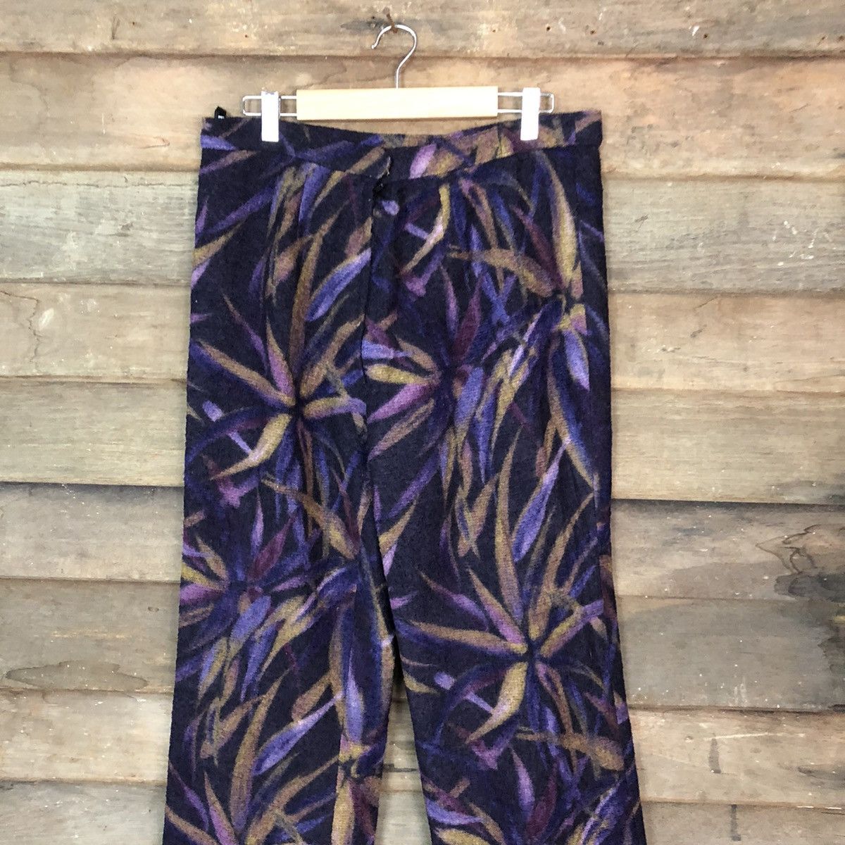Japanese Brand Bon Robe Purple stripe art Casual Pants #6874 Size US 28 / EU 44 - 2 Thumbnail
