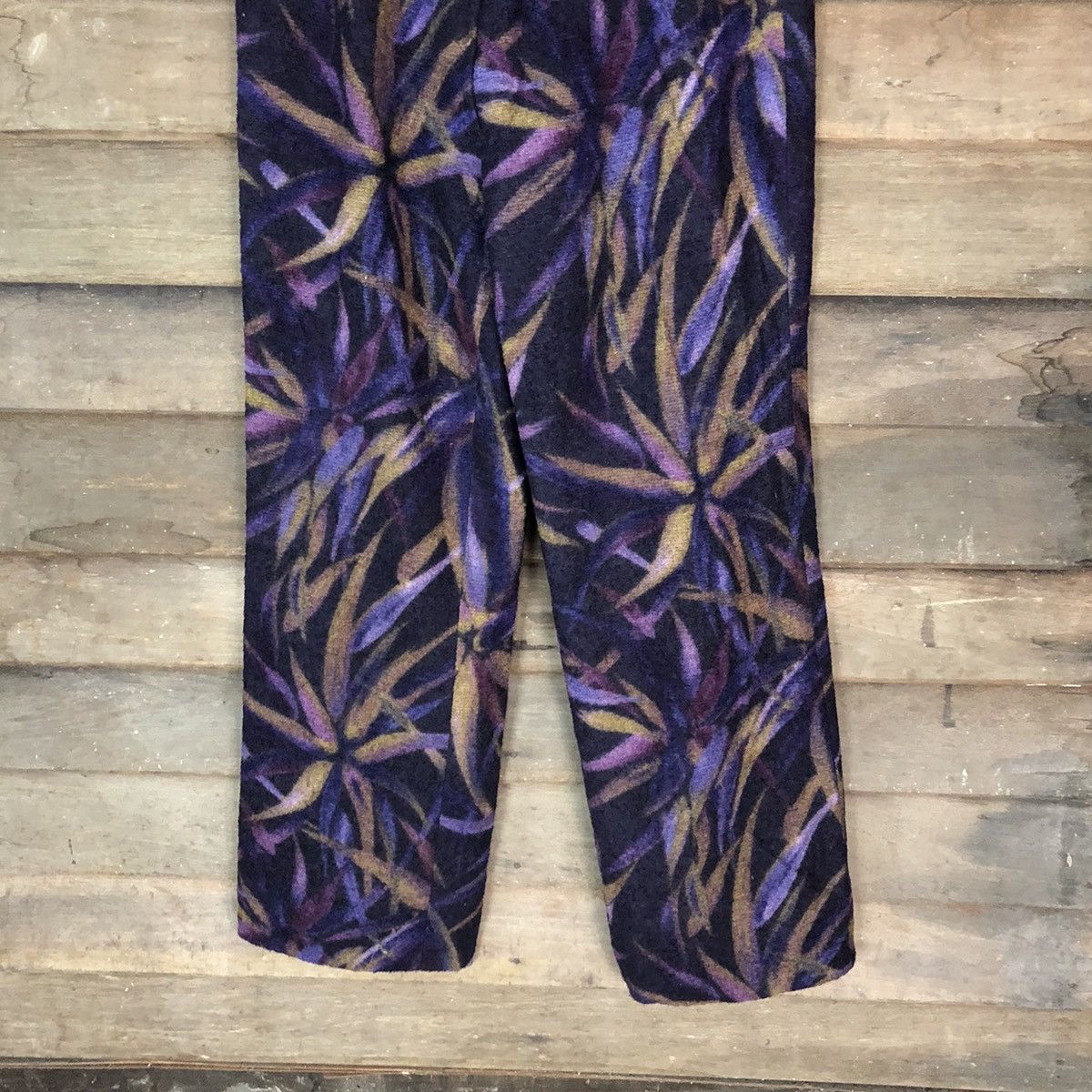 Japanese Brand Bon Robe Purple stripe art Casual Pants #6874 Size US 28 / EU 44 - 3 Thumbnail