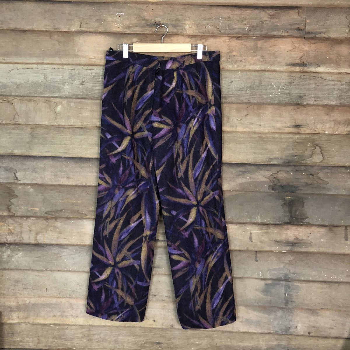 Japanese Brand Bon Robe Purple stripe art Casual Pants #6874 Size US 28 / EU 44 - 1 Thumbnail