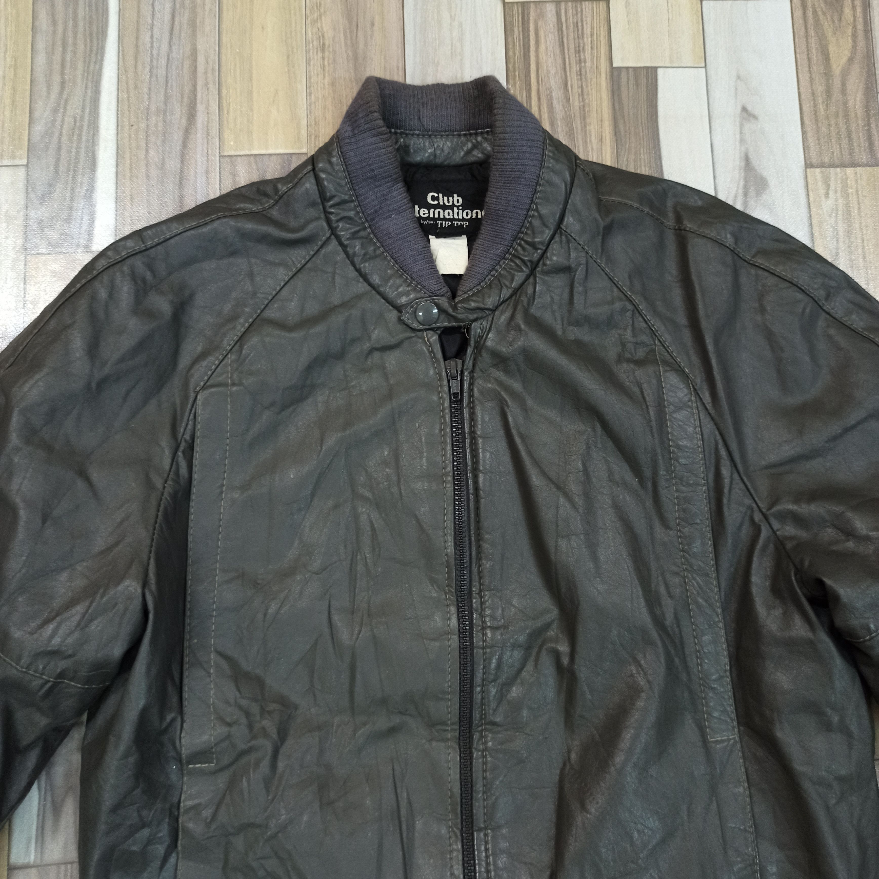 Leather Vintage Bomber Leather Jacket Club International by Tip Top Size US M / EU 48-50 / 2 - 4 Thumbnail