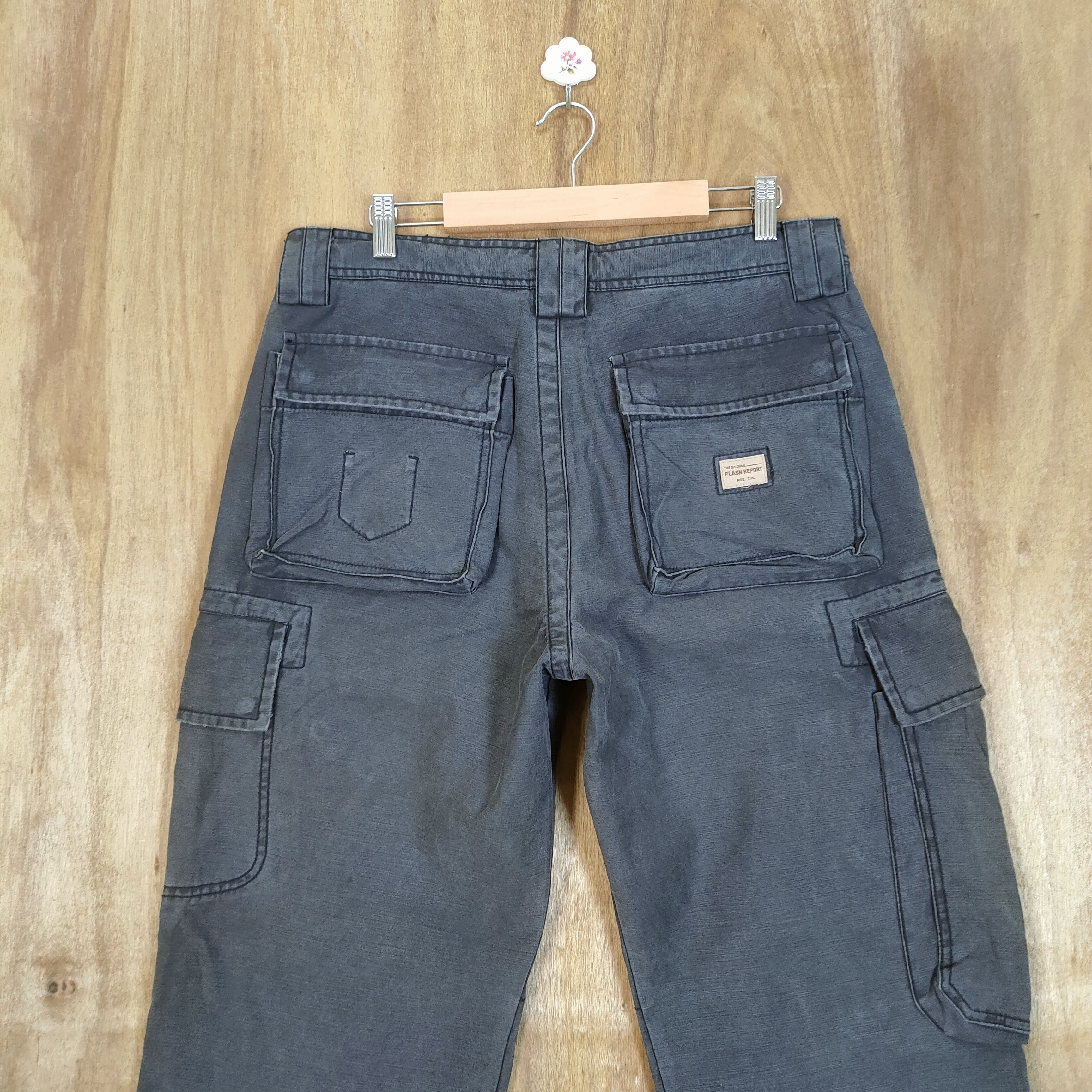 Japanese Brand VINTAGE FLASH REPORT BLACK CARGO PANTS Size US 34 / EU 50 - 9 Thumbnail