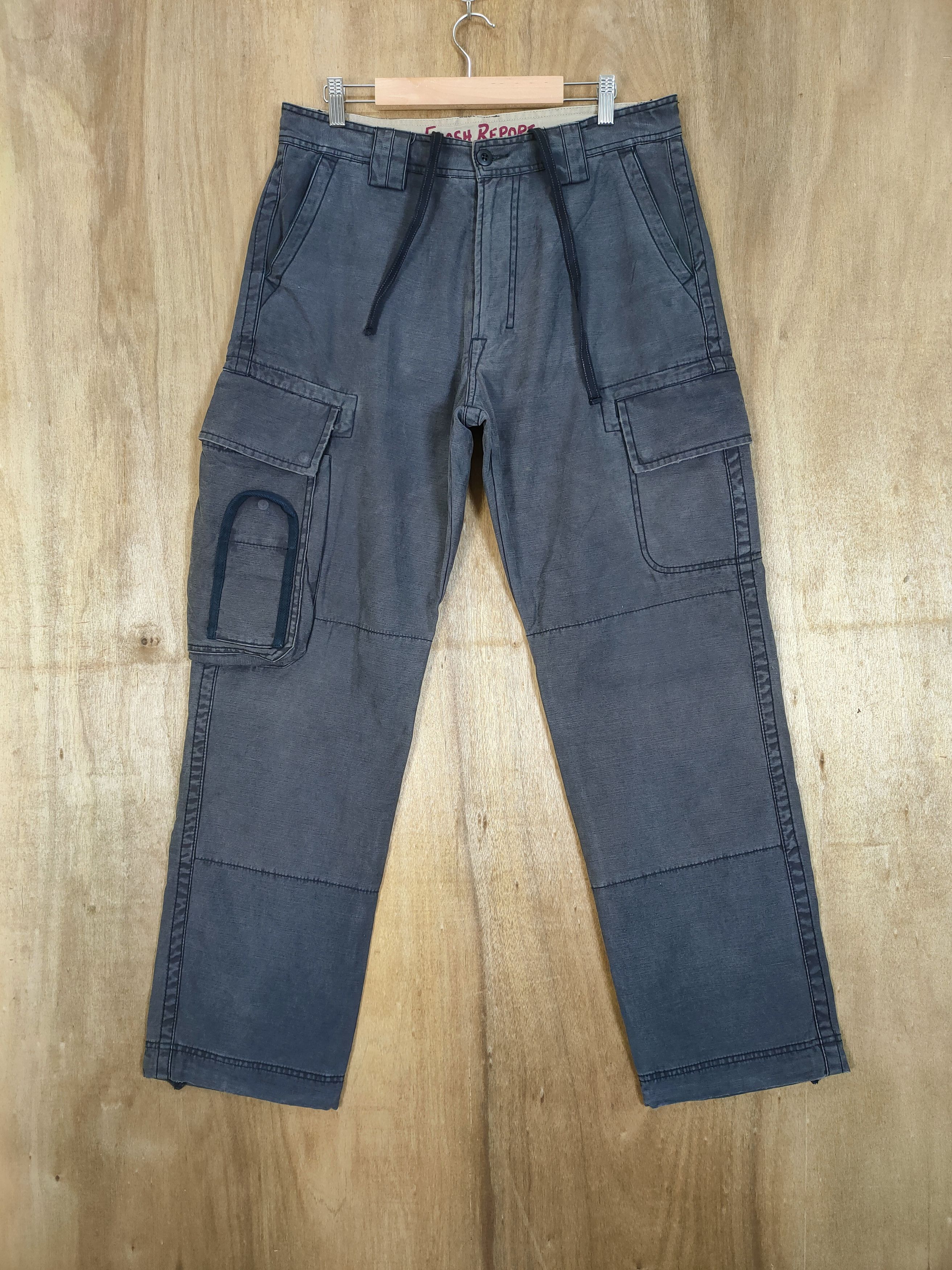 Japanese Brand VINTAGE FLASH REPORT BLACK CARGO PANTS Size US 34 / EU 50 - 1 Thumbnail