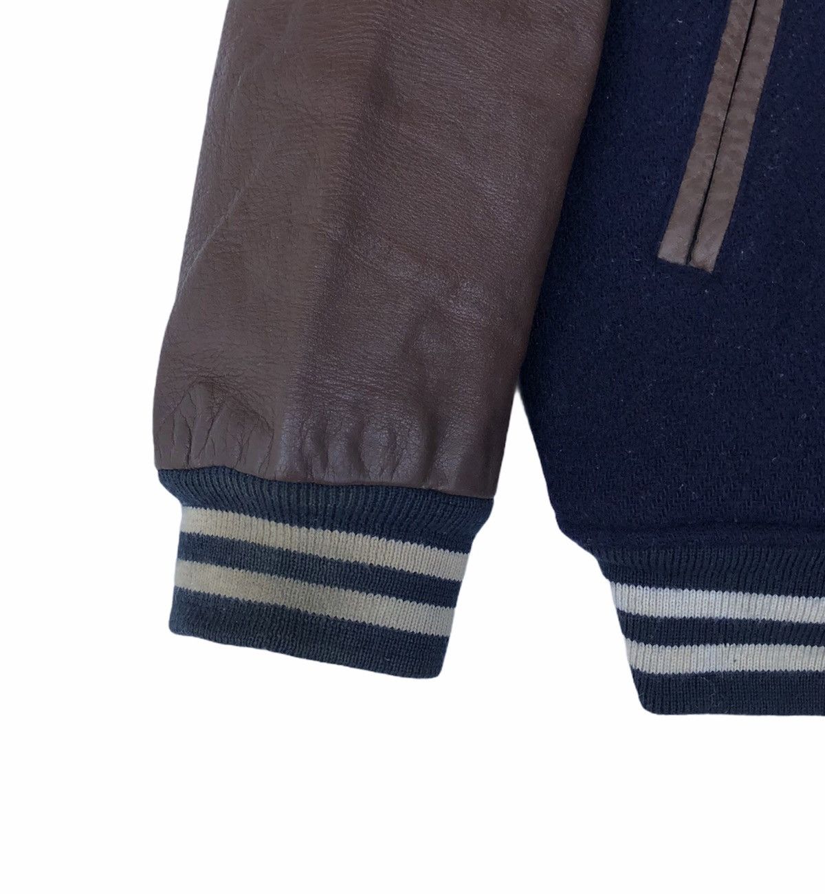 Japanese Brand Vintage C. U. F Staff Team Leather Sleeve Varsity Jacket Size US M / EU 48-50 / 2 - 11 Thumbnail