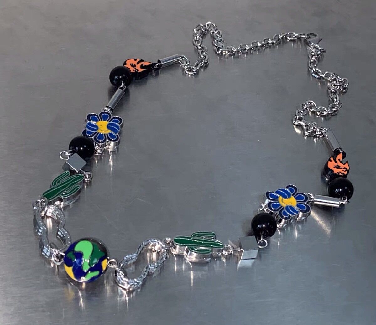 Japanese Brand × Jewelry Cactus the planet chain retro punk necklace aesthetic Size ONE SIZE - 6 Thumbnail