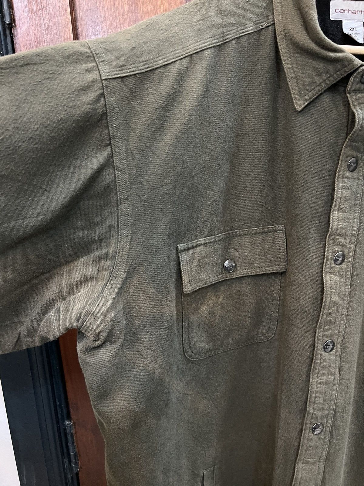 Carhartt Carhartt Detroit Denim Green Army Hoodies Jacket Size US XXL / EU 58 / 5 - 5 Thumbnail
