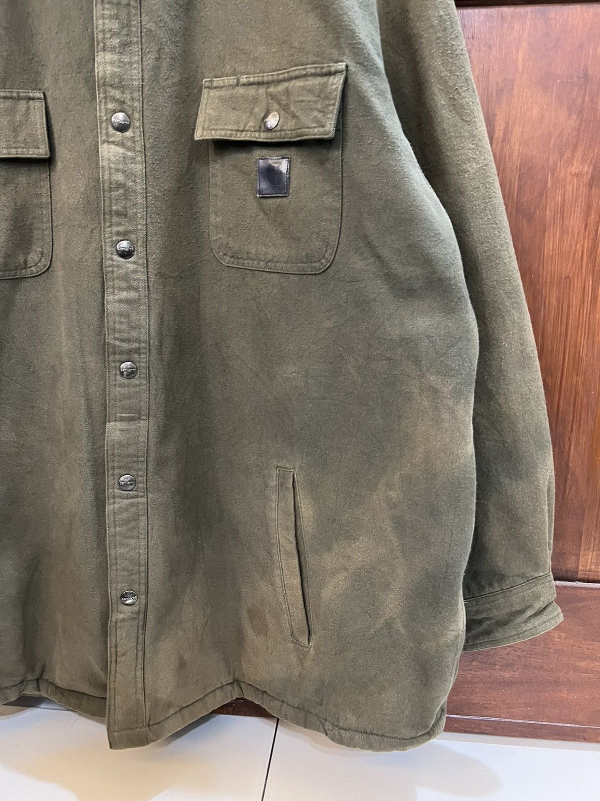 Carhartt Carhartt Detroit Denim Green Army Hoodies Jacket Size US XXL / EU 58 / 5 - 2 Thumbnail