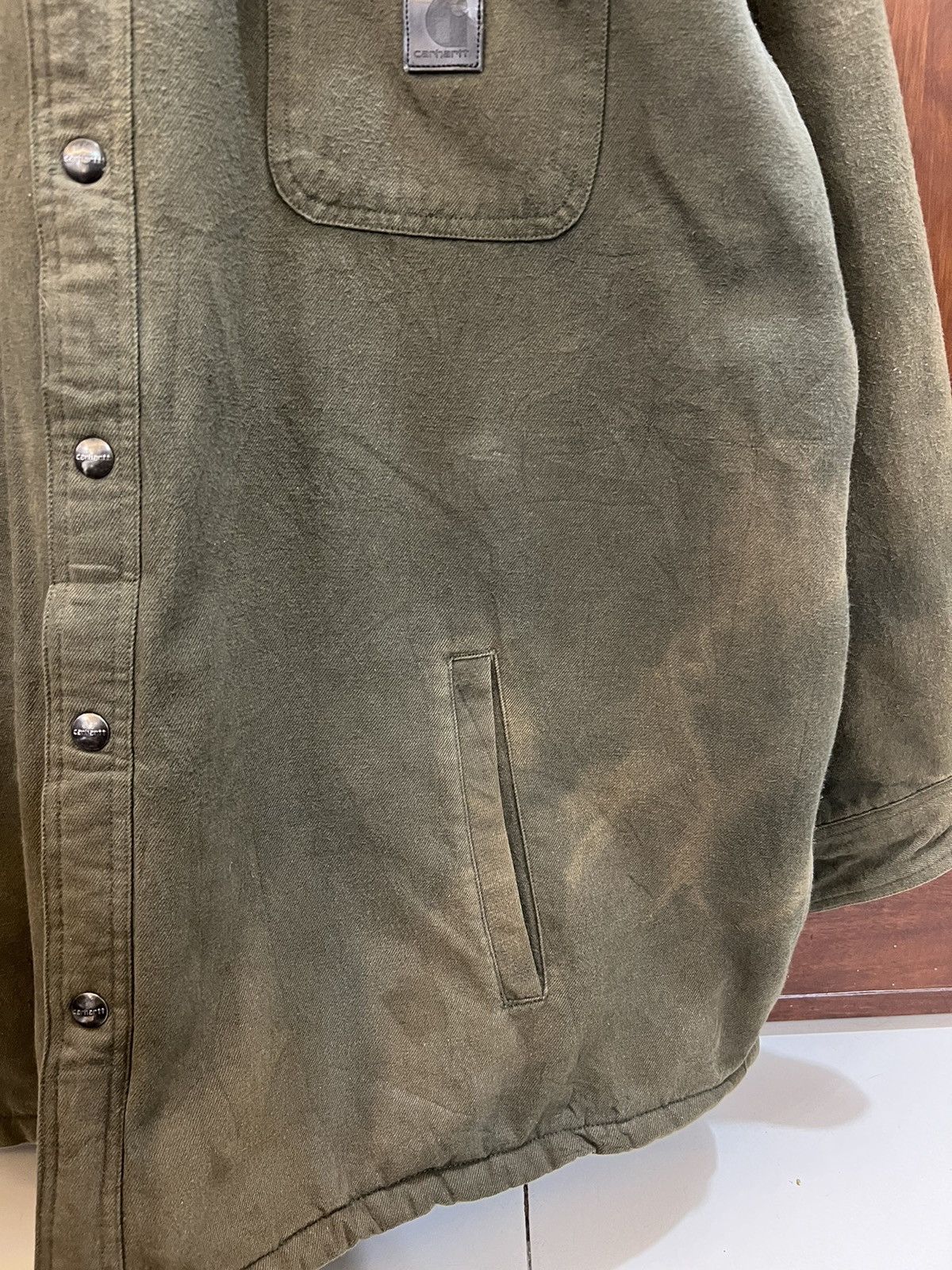 Carhartt Carhartt Detroit Denim Green Army Hoodies Jacket Size US XXL / EU 58 / 5 - 3 Thumbnail