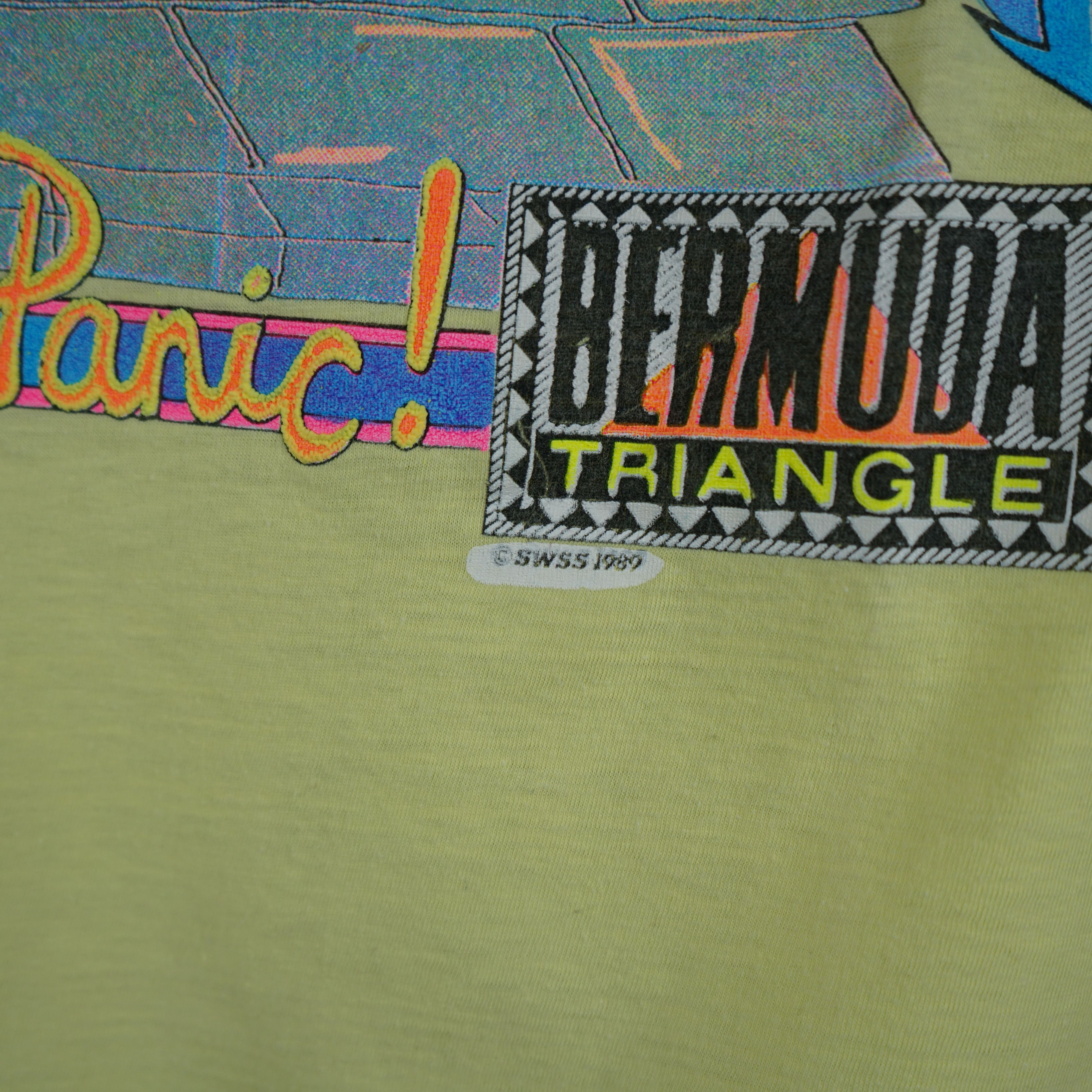 Vintage 1989 Rollermania t-shirt Bermuda Triangle Size US L / EU 52-54 / 3 - 3 Thumbnail