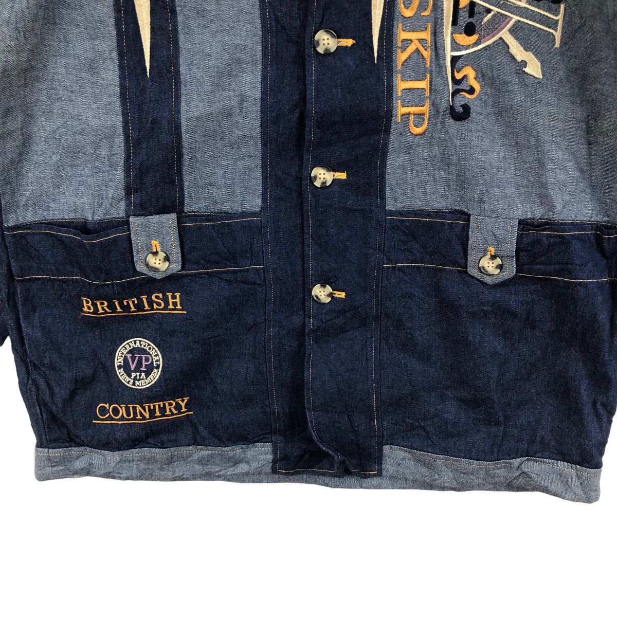 Japanese Brand Vintage BONSKIP Denim Jacket Big Logo Embroidered British Size US L / EU 52-54 / 3 - 3 Thumbnail