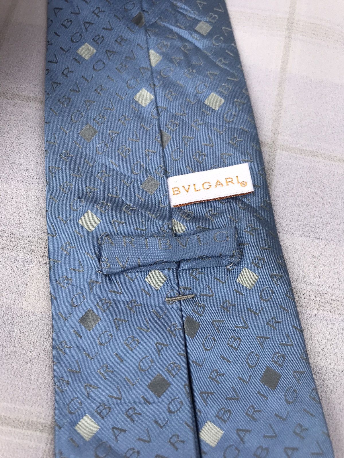 Bvlgari Bvlgari Spellout Silk Necktie Size ONE SIZE - 2 Thumbnail