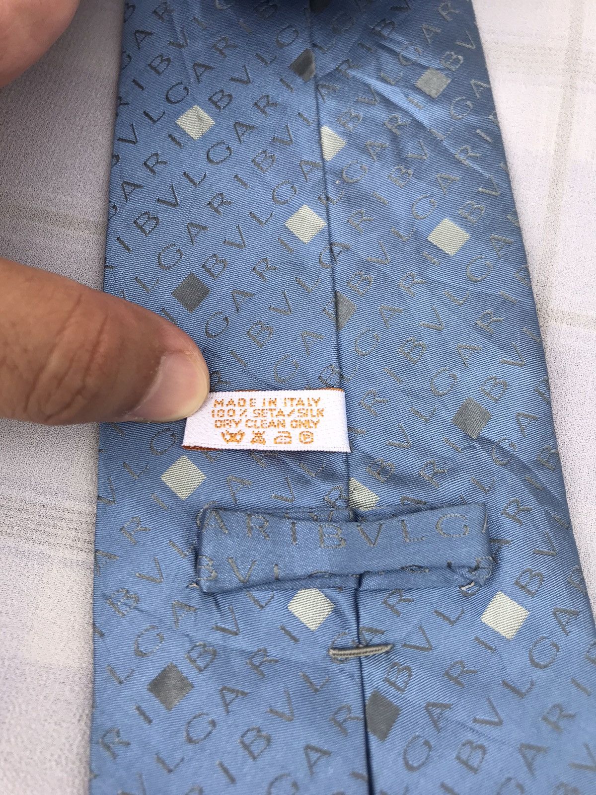 Bvlgari Bvlgari Spellout Silk Necktie Size ONE SIZE - 3 Thumbnail