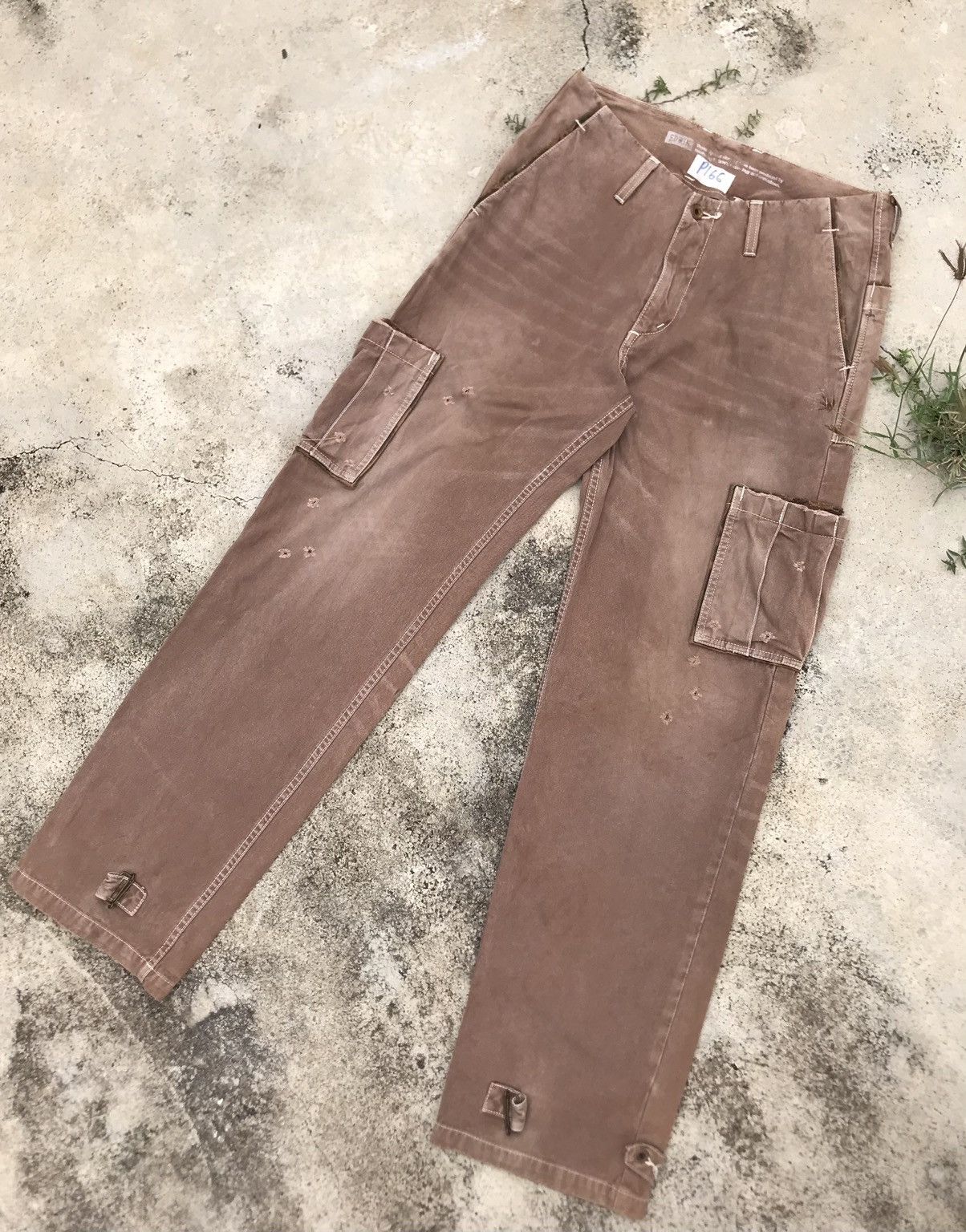 image of Edwin Distressed Sun Faded Cargo Pant in Brown, Men's (Size 31)