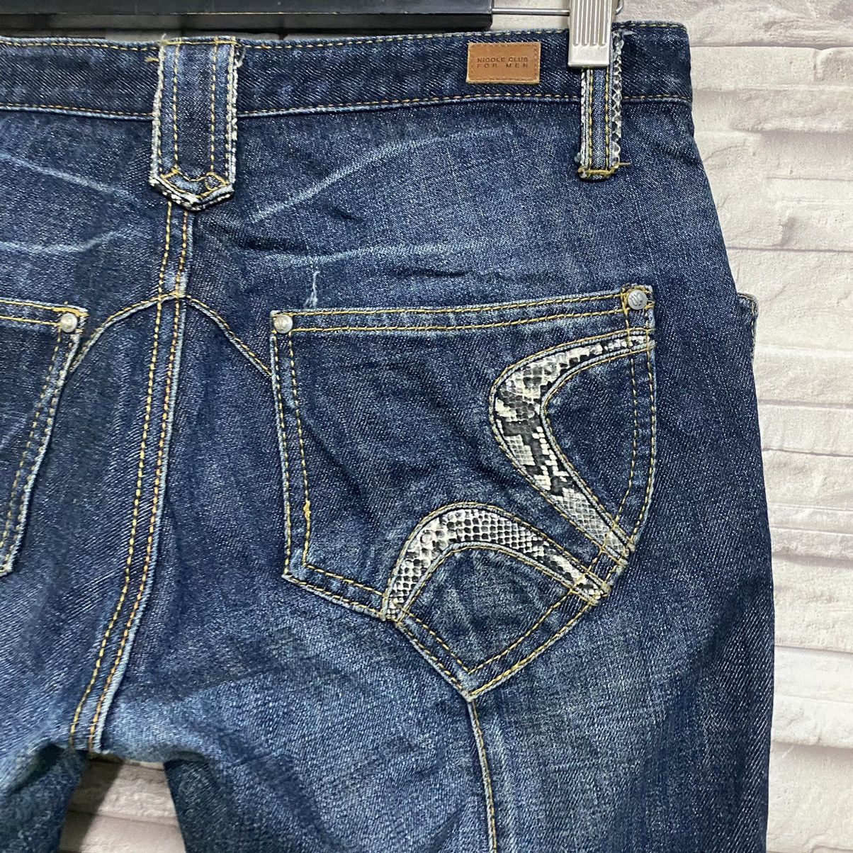 Nicole Club Nicole Club For Men SnakeSkin Denim Flare Jeans Hybrid Size US 31 - 12 Thumbnail