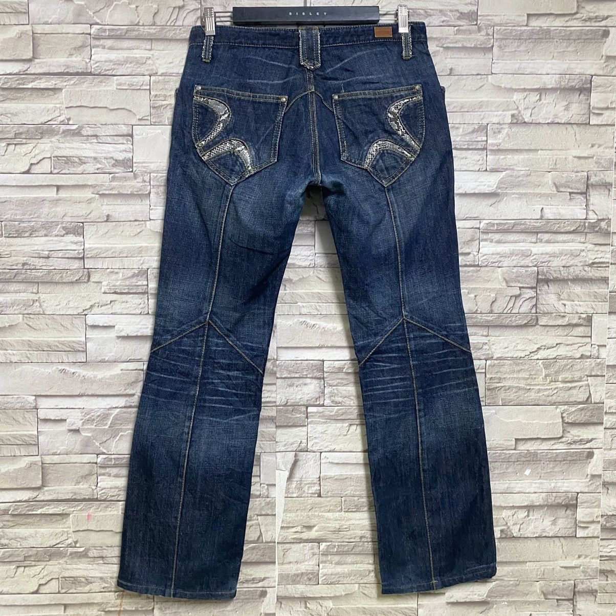 Nicole Club Nicole Club For Men SnakeSkin Denim Flare Jeans Hybrid Size US 31 - 9 Thumbnail