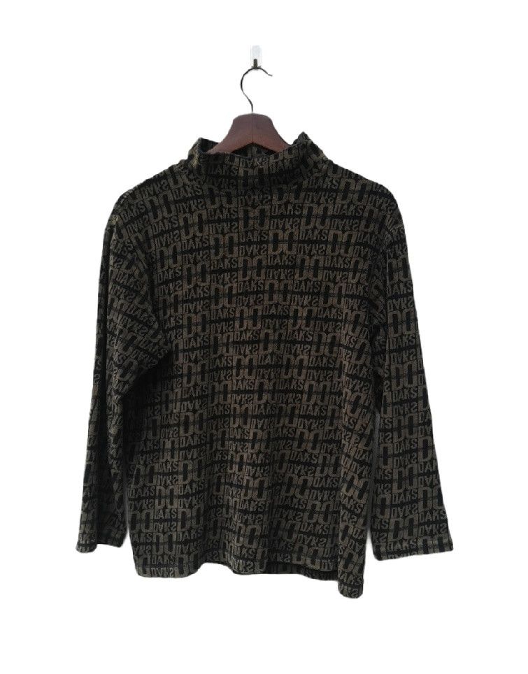 DAKS Daks London Long Sleeve Turtleneck Full Print Monogram Size M / US 6-8 / IT 42-44 - 1 Thumbnail