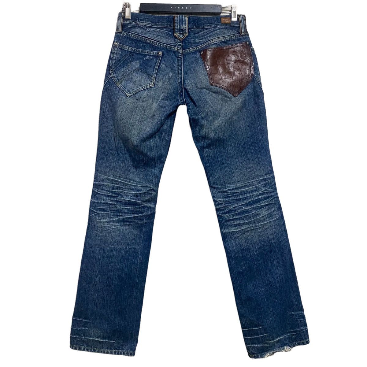 Nicole Club For Men Denim Distressed Leather Pocket