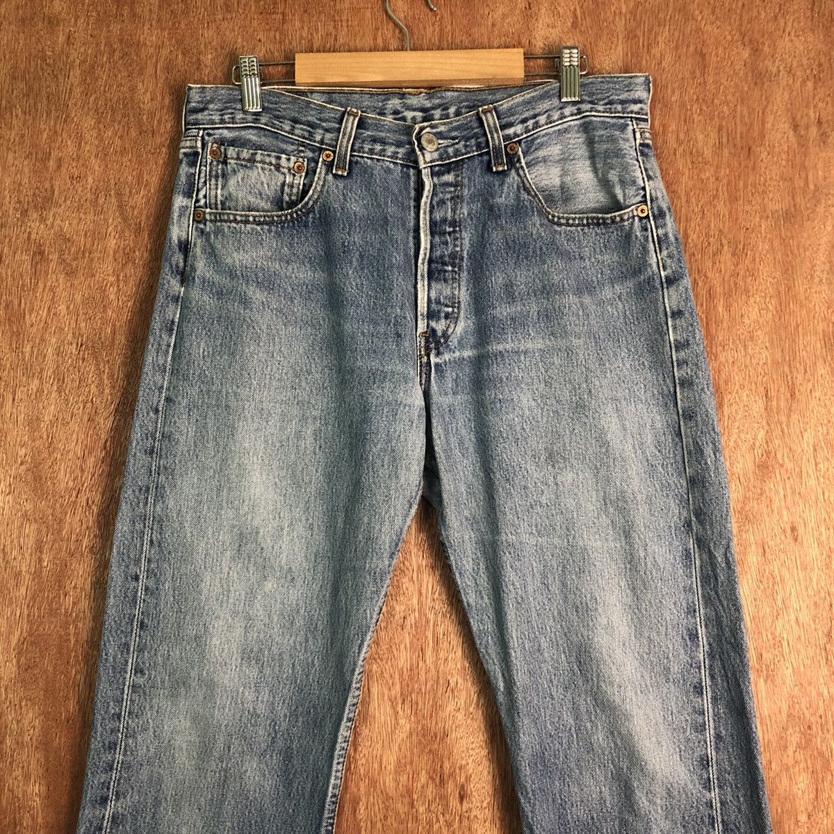 Levi's DLL 501 Levi's Strauss Light Blue Denim Jeans Pants #c273 Size US 31 - 2 Thumbnail