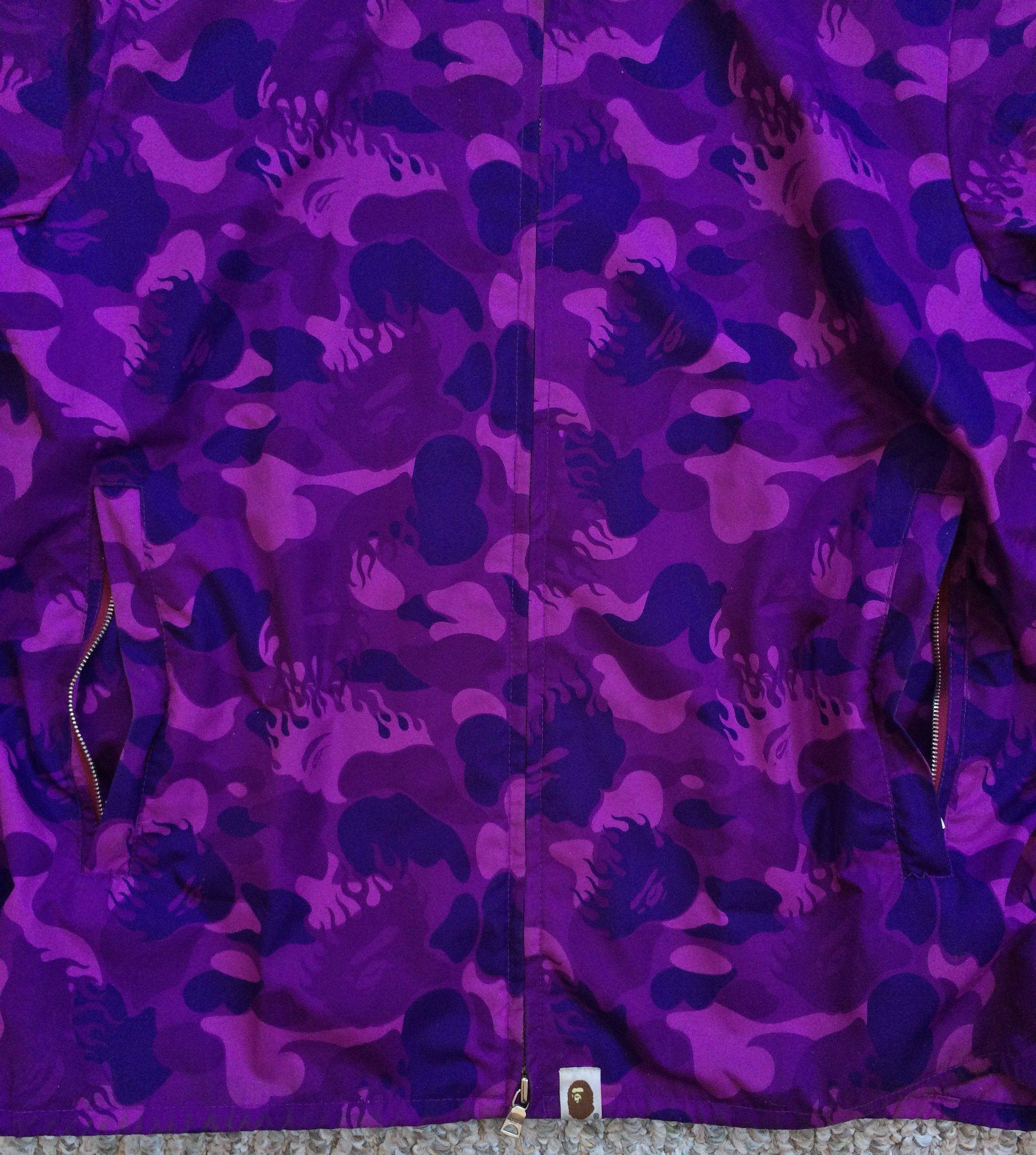 Bape OG Bape Purple Fire Camo Snowboard Jacket Size US M / EU 48-50 / 2 - 3 Thumbnail