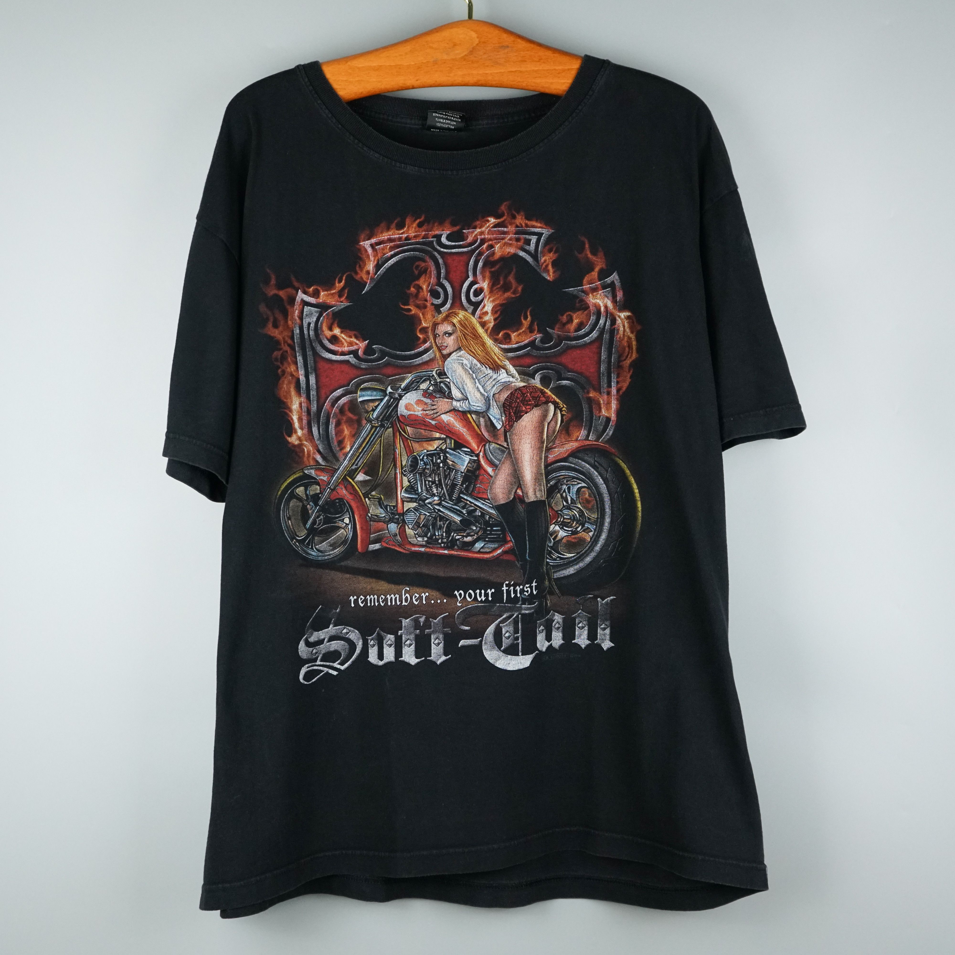 Choppers 90s Vintage Print T Shirt Schwarz M 424