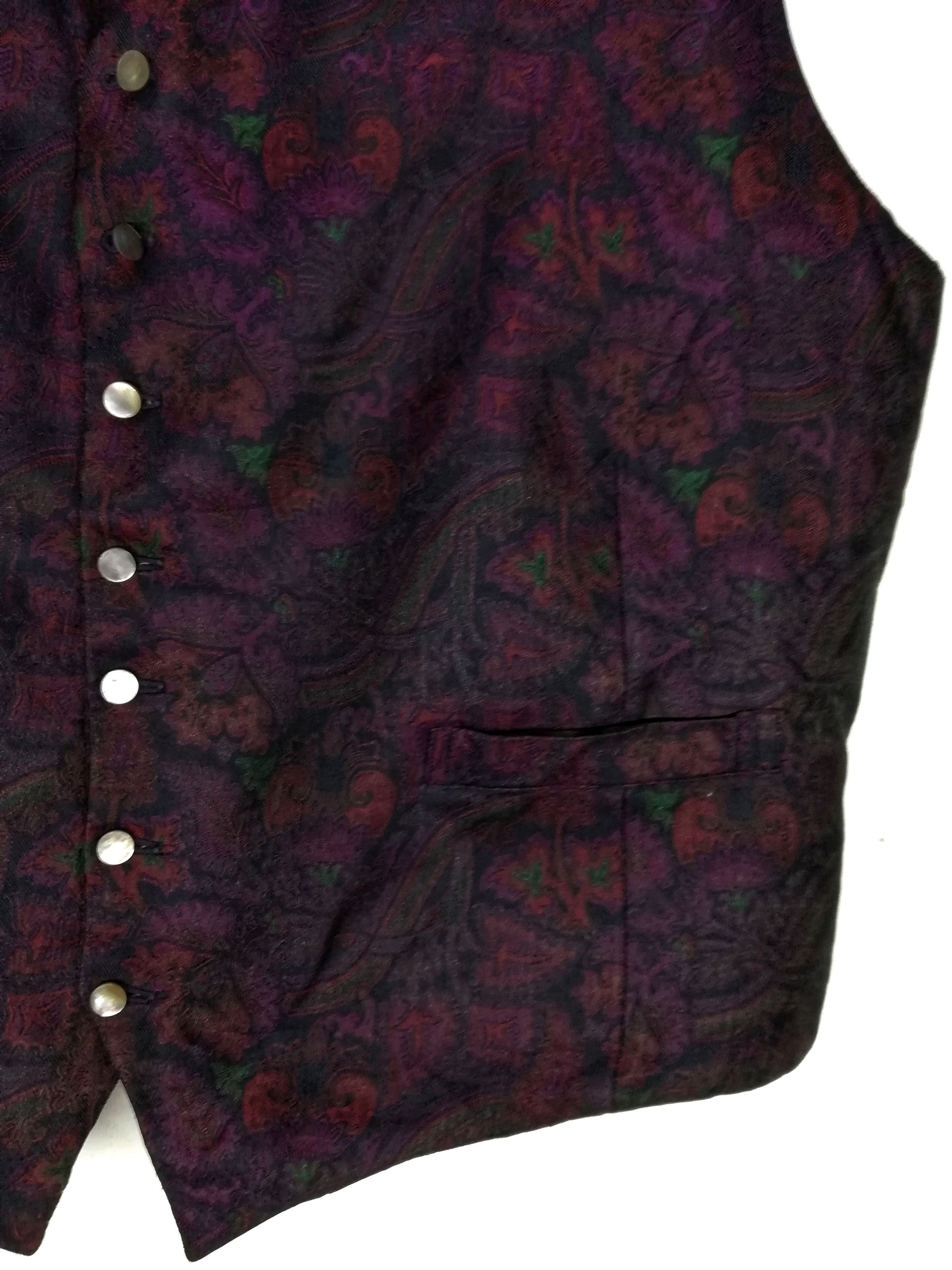 Alfred Dunhill × Vintage 🔥Made In England 🇬🇧 Dunhill Homme Flowers Pure Silk Vest Size US L / EU 52-54 / 3 - 5 Thumbnail