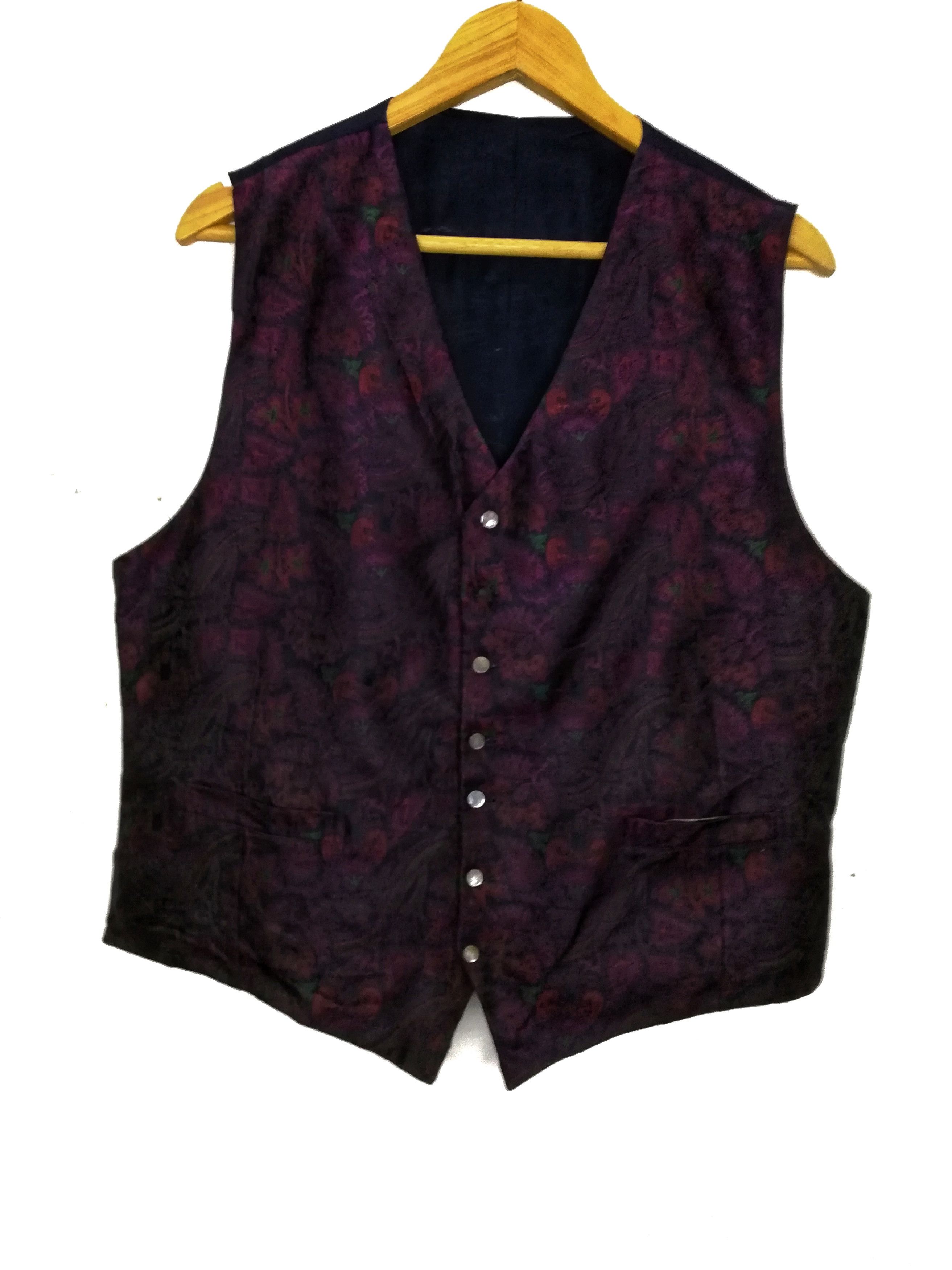Alfred Dunhill × Vintage 🔥Made In England 🇬🇧 Dunhill Homme Flowers Pure Silk Vest Size US L / EU 52-54 / 3 - 2 Thumbnail