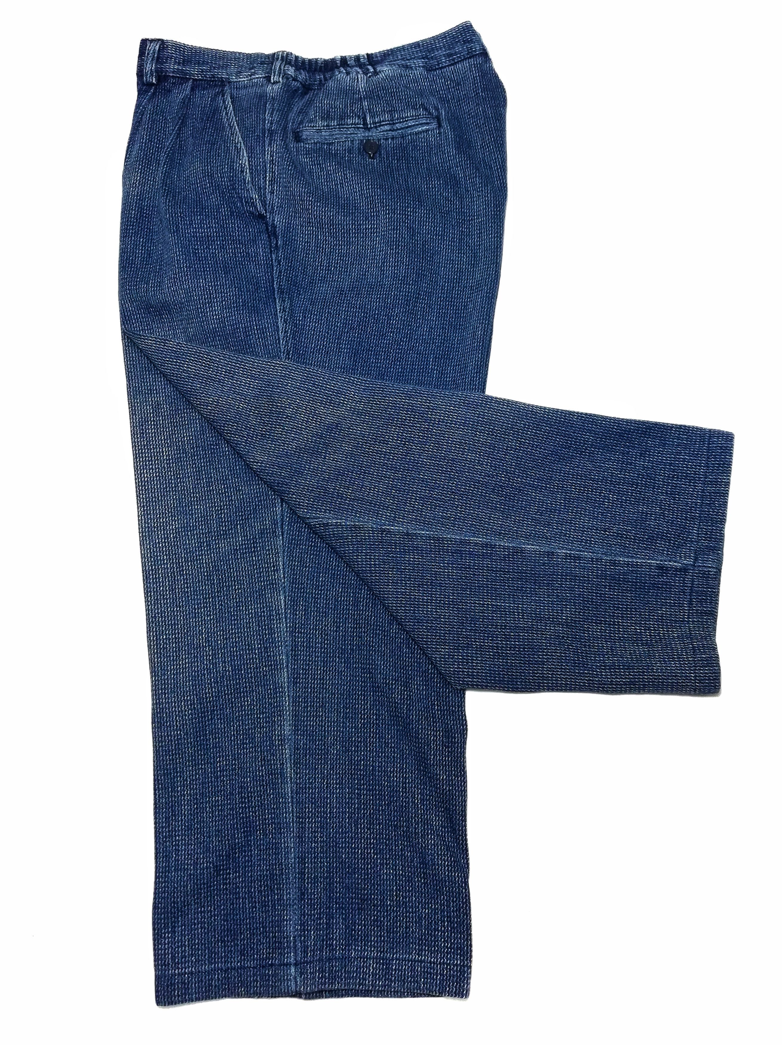 Indigo × Japanese Brand 🔥Blue Japan Indigo Dyed Woven Traditional Drawstring Pants Size US 34 / EU 50 - 8 Thumbnail