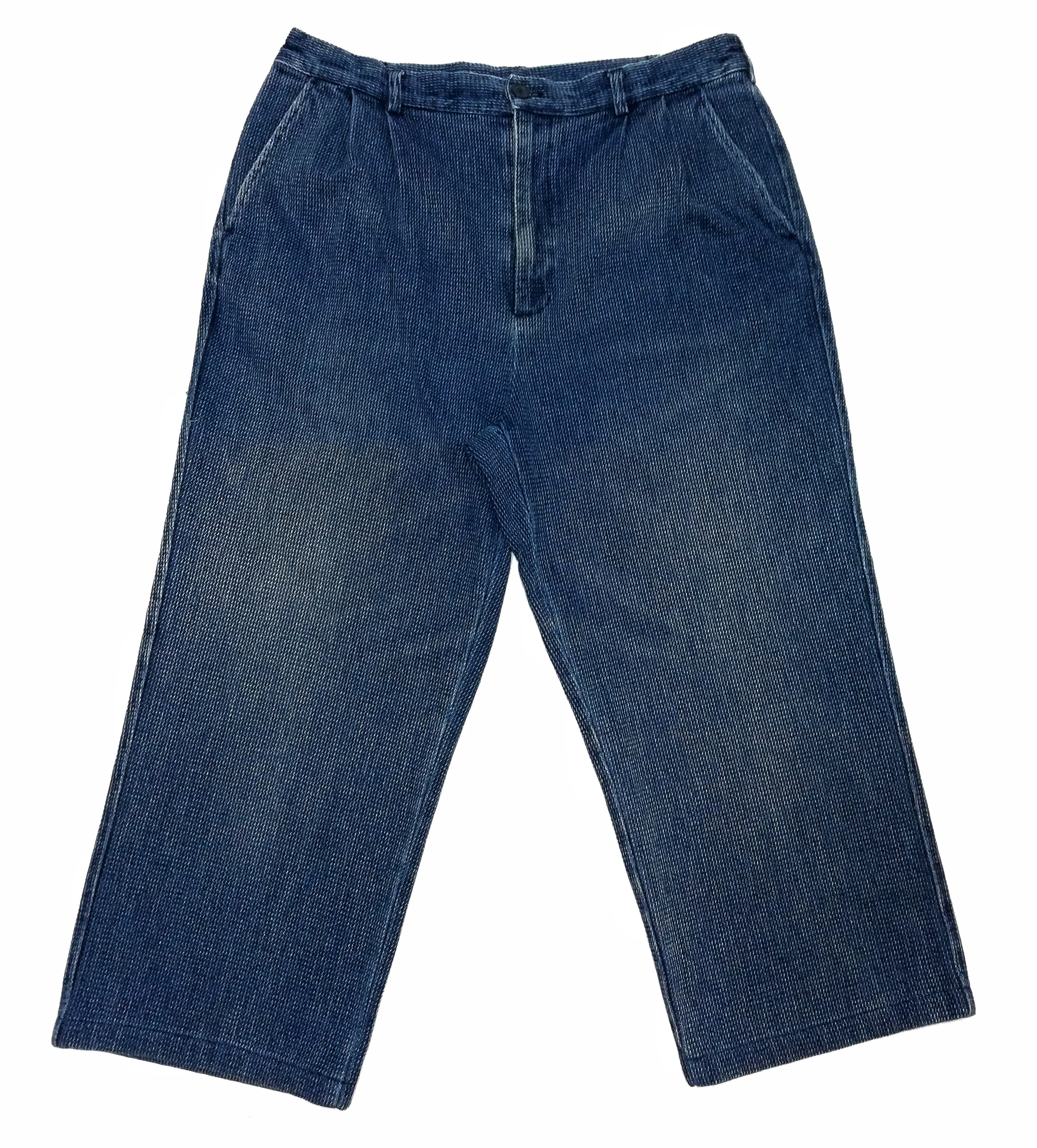 Indigo × Japanese Brand 🔥Blue Japan Indigo Dyed Woven Traditional Drawstring Pants Size US 34 / EU 50 - 2 Thumbnail