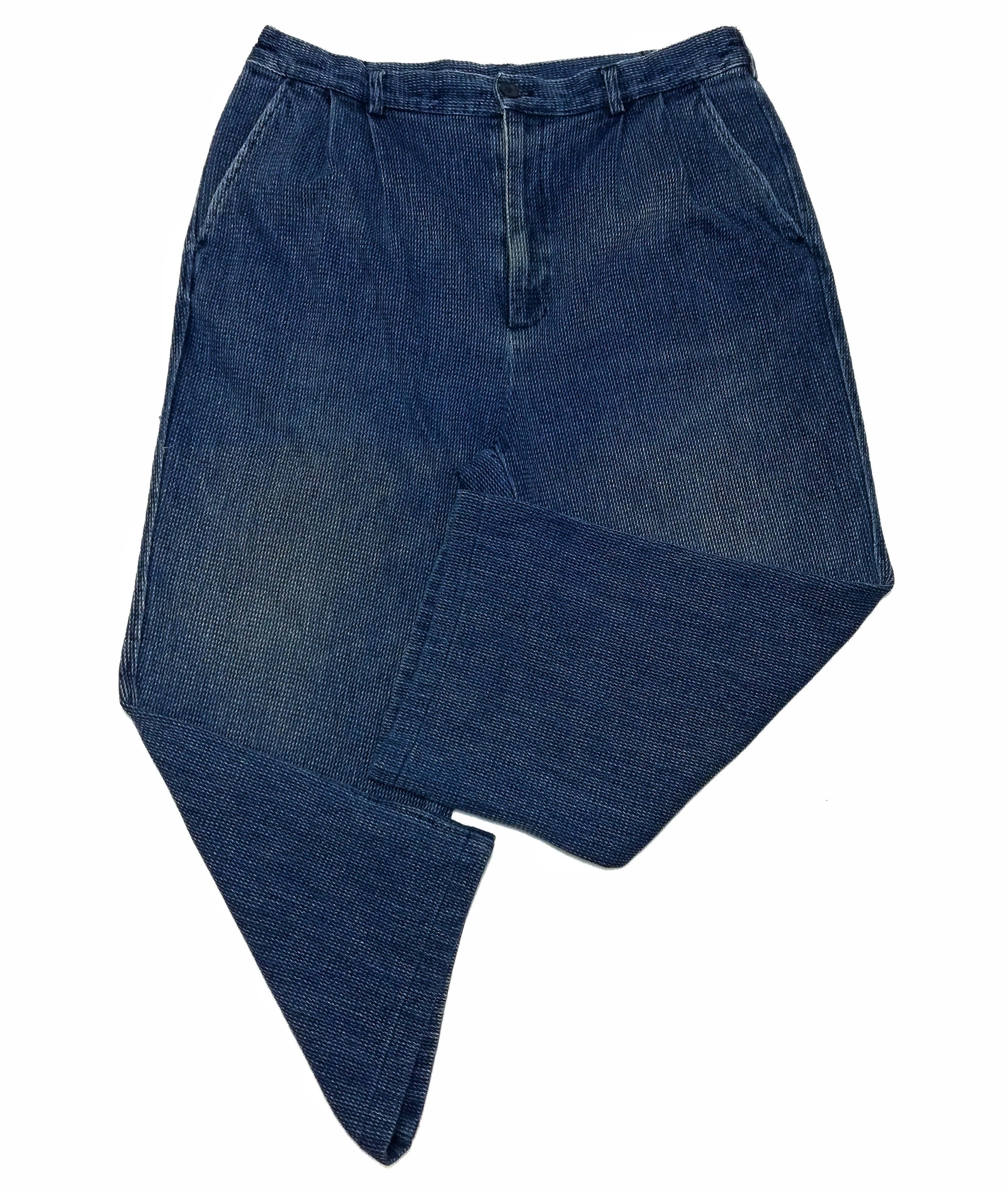 Indigo × Japanese Brand 🔥Blue Japan Indigo Dyed Woven Traditional Drawstring Pants Size US 34 / EU 50 - 1 Thumbnail
