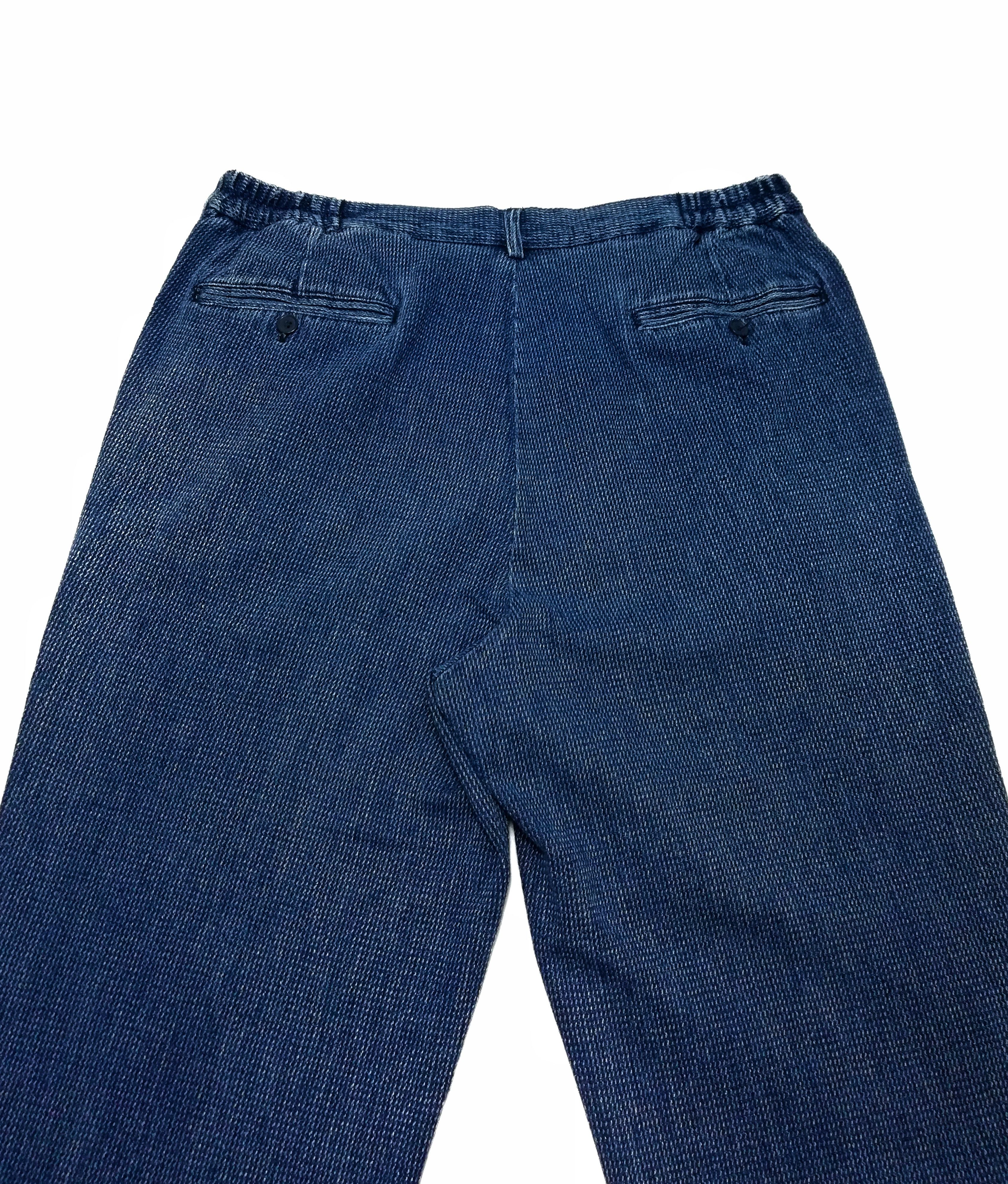 Indigo × Japanese Brand 🔥Blue Japan Indigo Dyed Woven Traditional Drawstring Pants Size US 34 / EU 50 - 12 Thumbnail