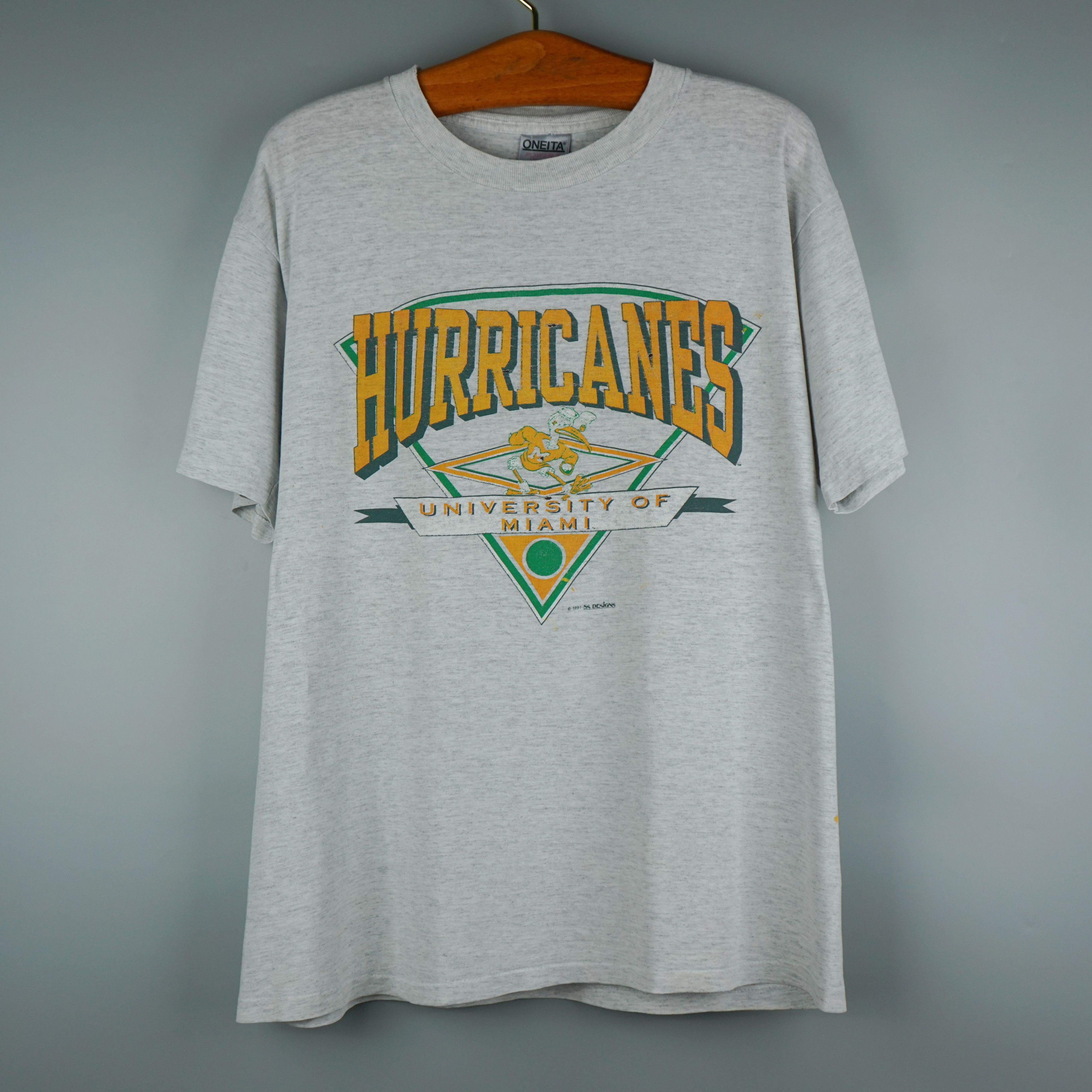 NFL × Vintage 90s Hurricanes Miami t shirt Size US XL / EU 56 / 4 - 1 Thumbnail