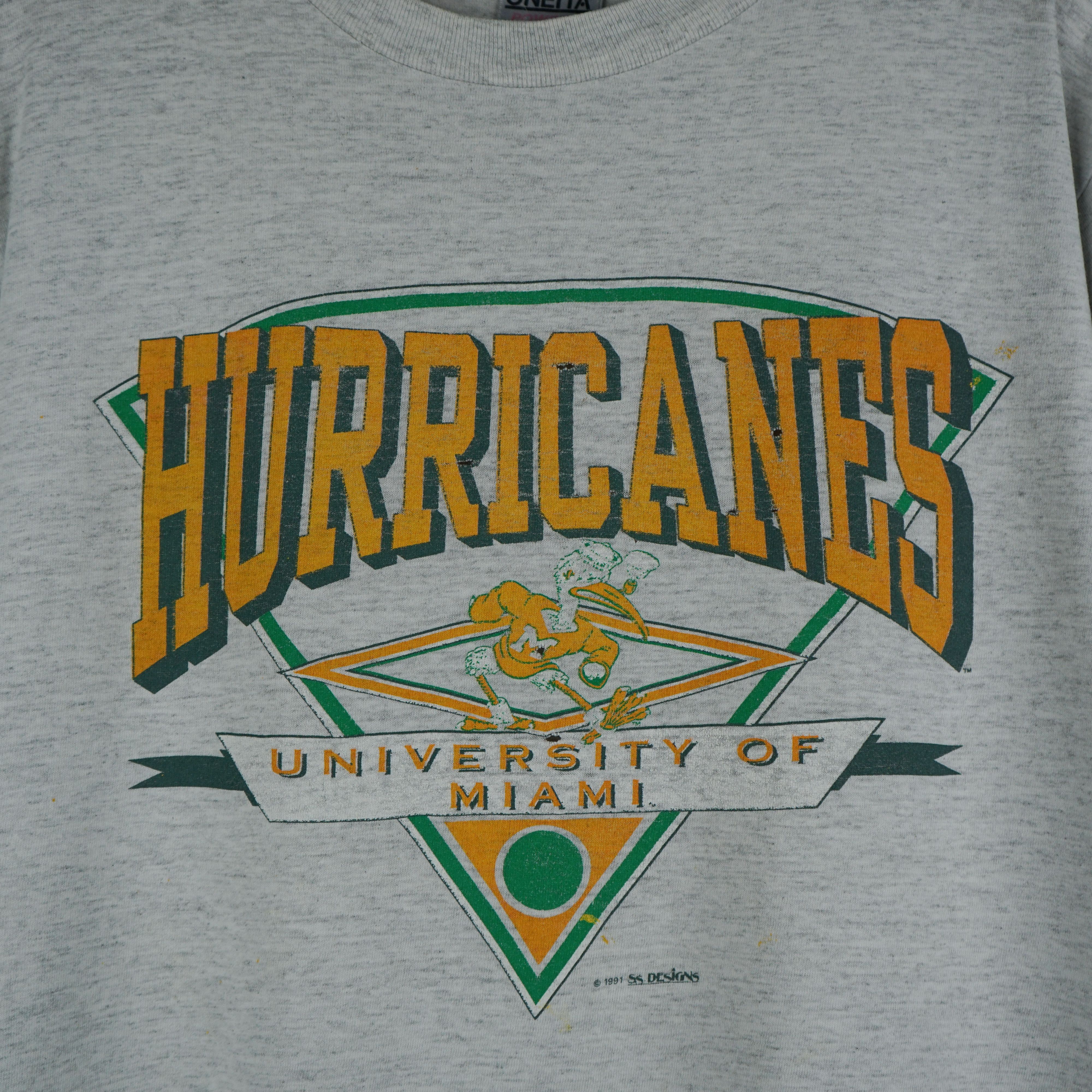 NFL × Vintage 90s Hurricanes Miami t shirt Size US XL / EU 56 / 4 - 2 Thumbnail