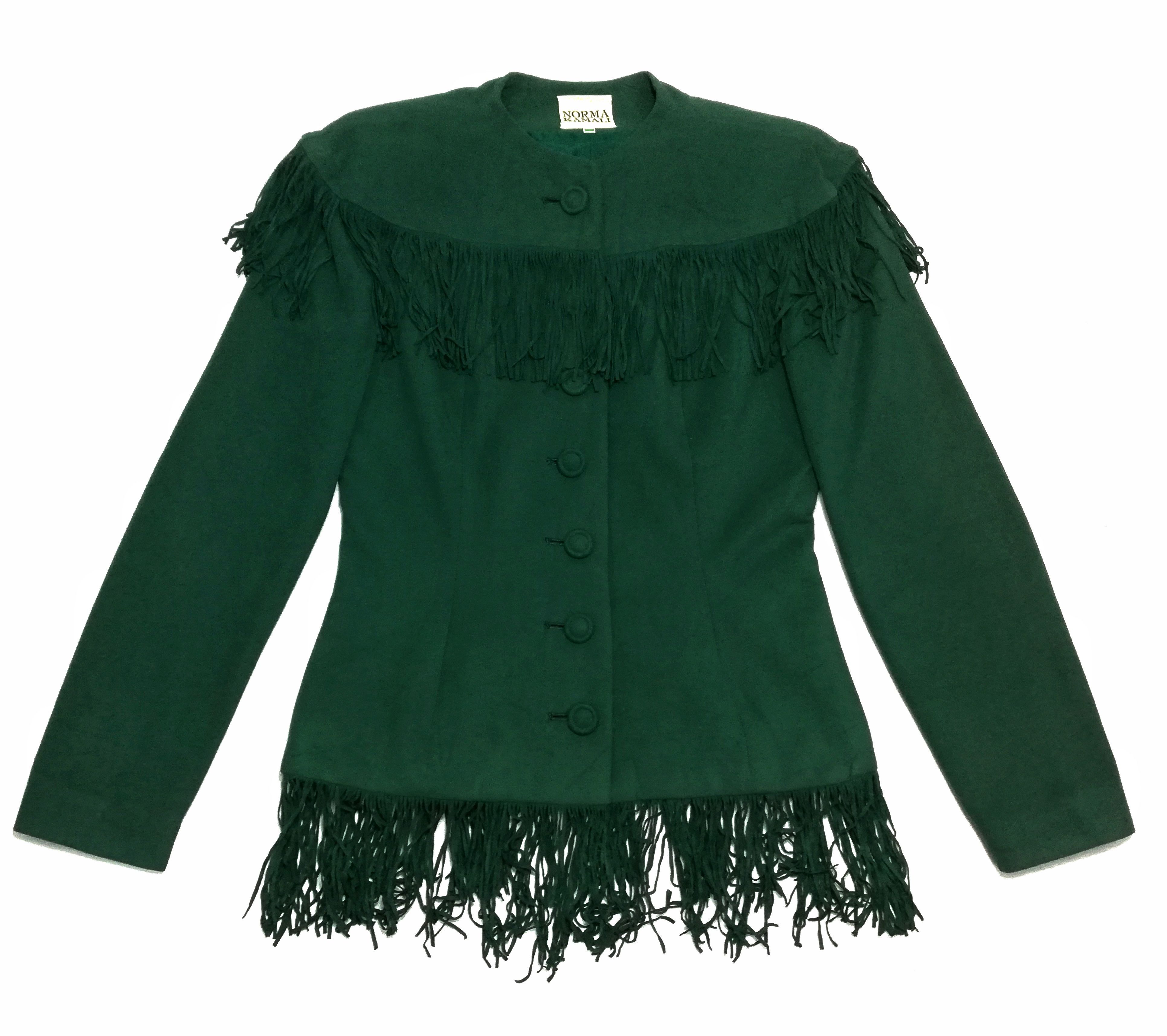 Designer 🔥Norma Kamali Hairy Cowboy Cropped Triacetate Jacket🔥 Size US XXS / EU 40 - 1 Thumbnail