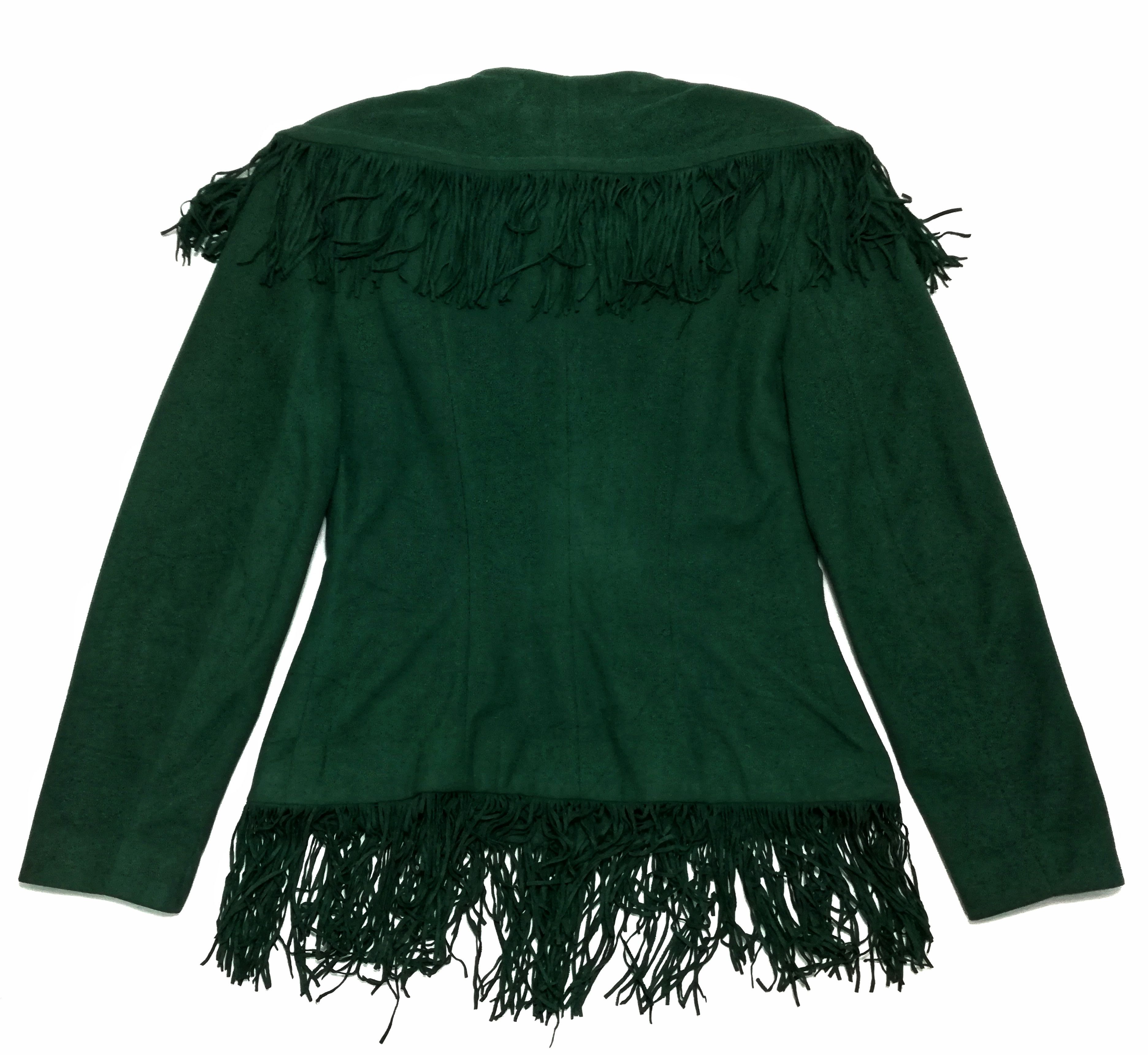 Designer 🔥Norma Kamali Hairy Cowboy Cropped Triacetate Jacket🔥 Size US XXS / EU 40 - 9 Thumbnail