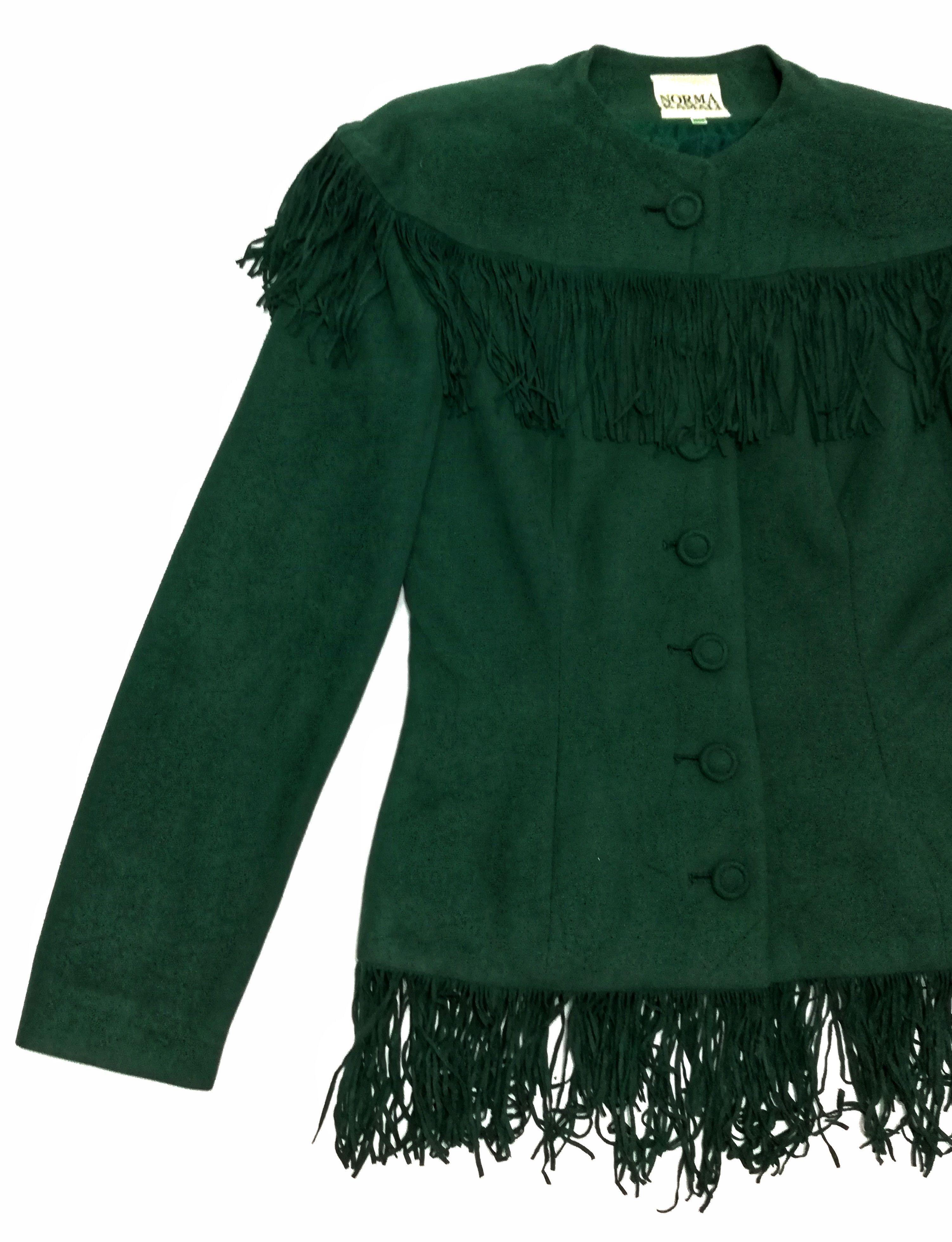 Designer 🔥Norma Kamali Hairy Cowboy Cropped Triacetate Jacket🔥 Size US XXS / EU 40 - 2 Thumbnail