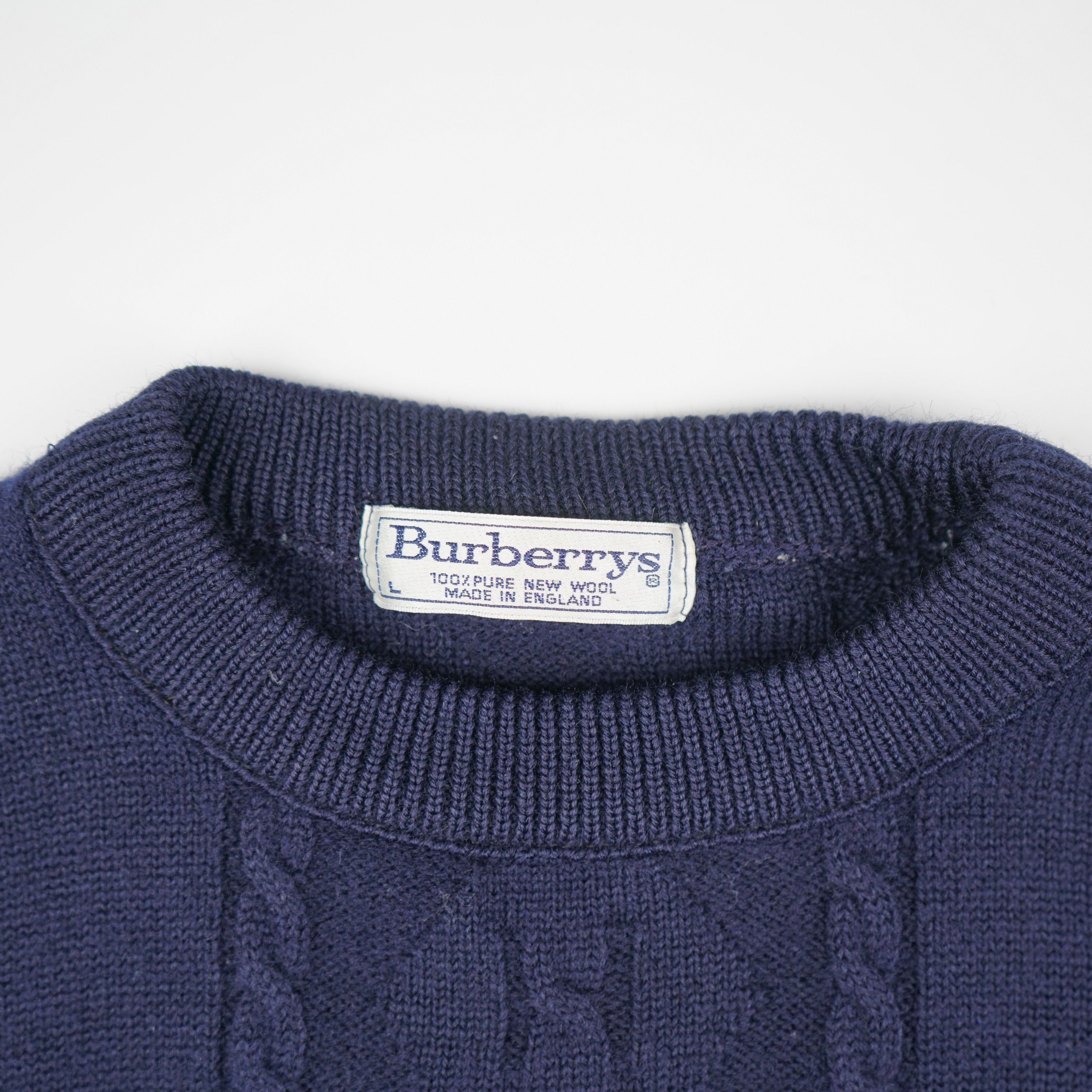 Burberry × Vintage 90s Burberrys Wool Sweater Size US L / EU 52-54 / 3 - 4 Thumbnail